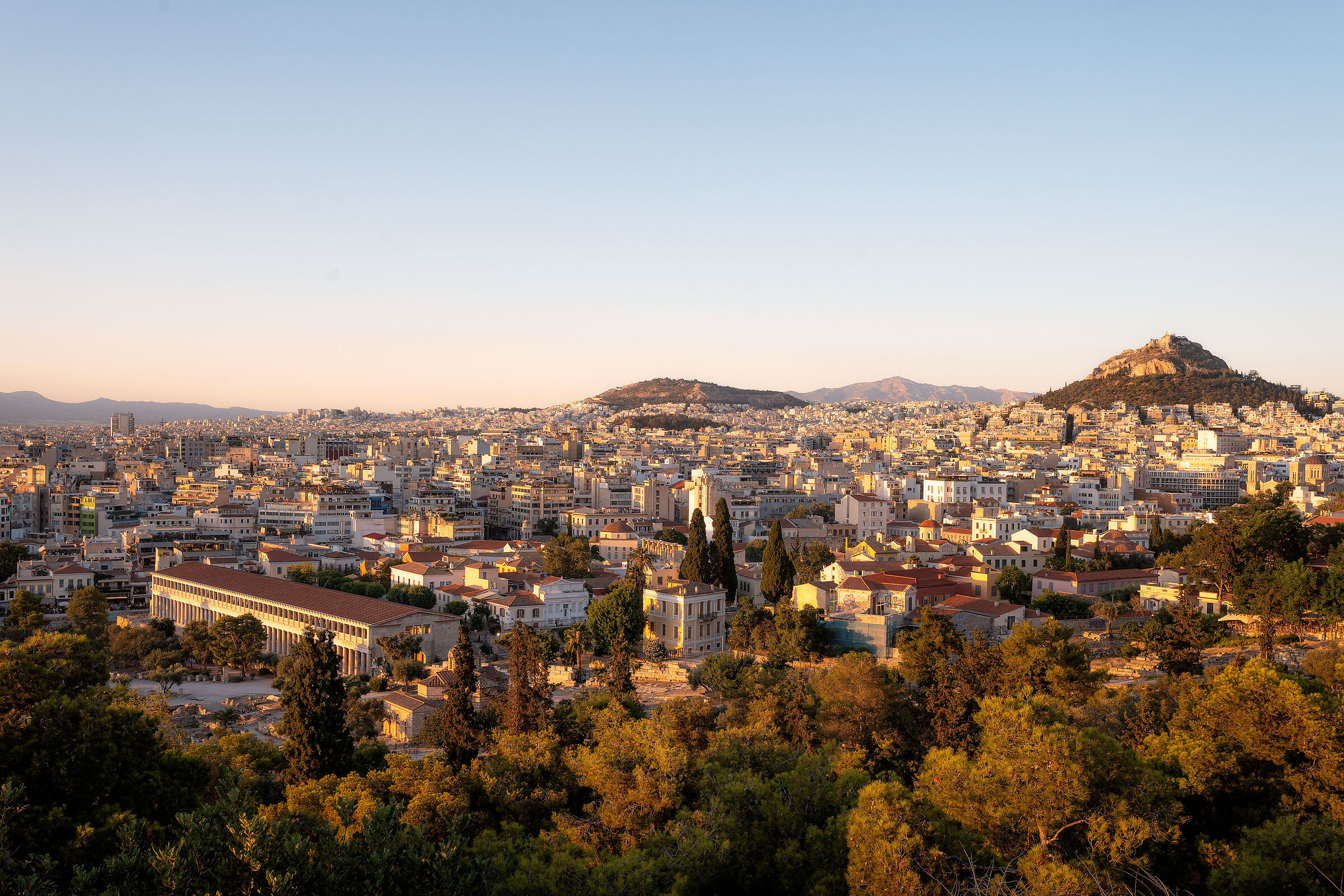Sunset over the agora