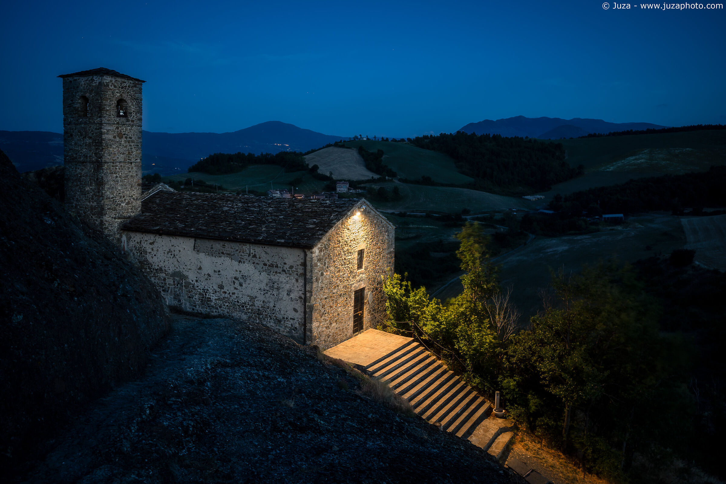 The Pietra Perduca by night