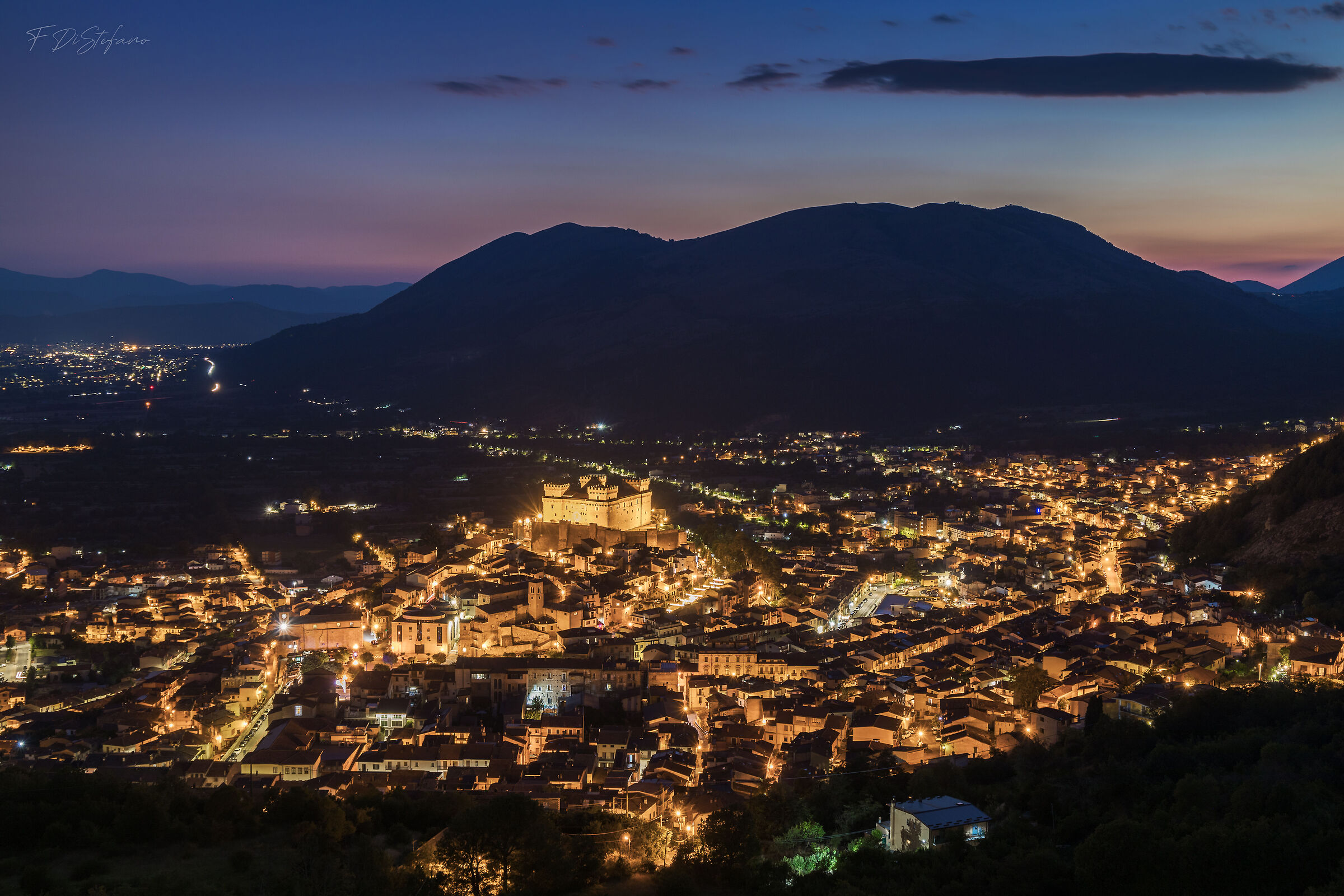 Celano, the Castle now blue