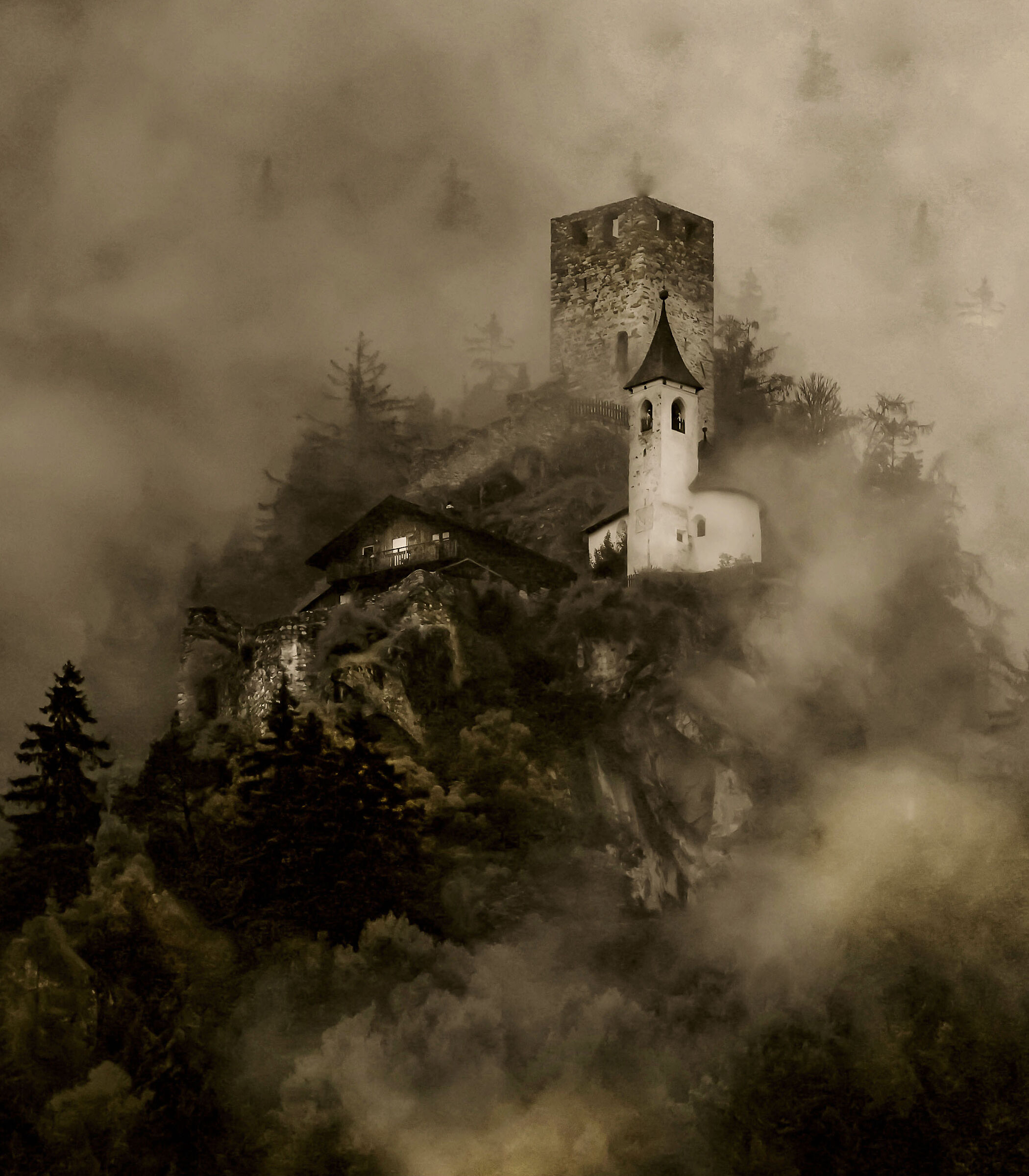 Castle in the fog....