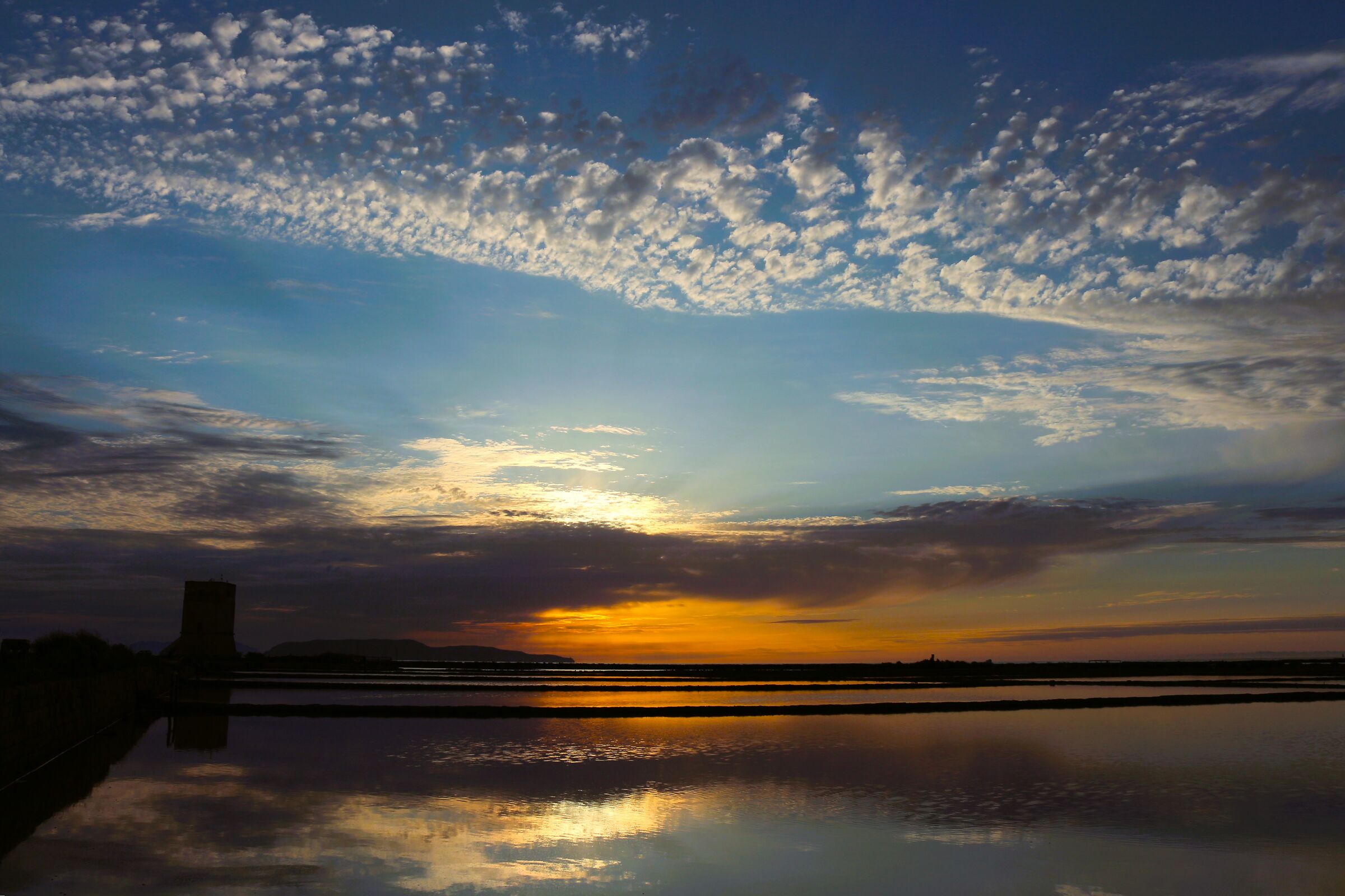 Sunset over the hexagons of Trapani