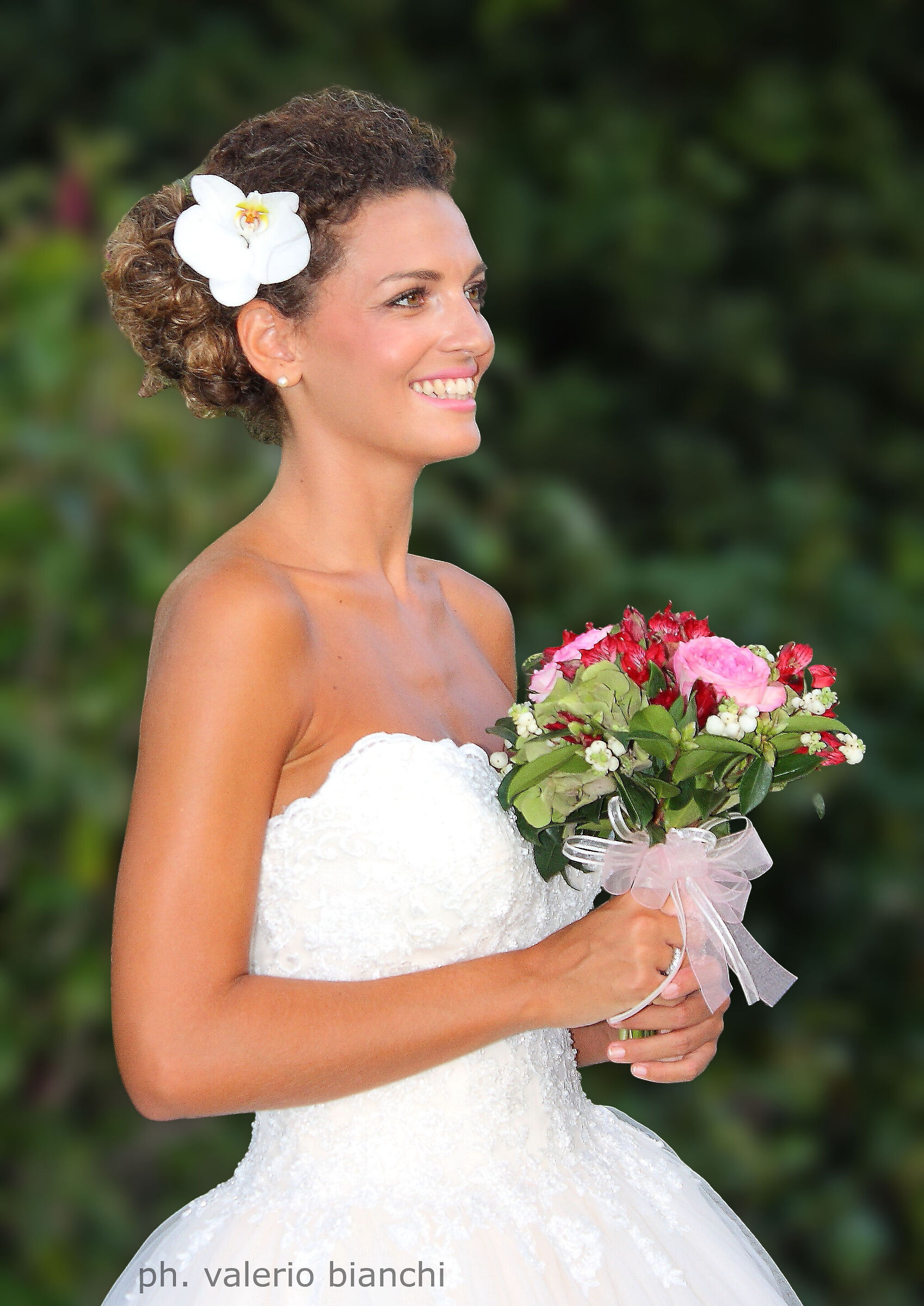 The bride's smile
