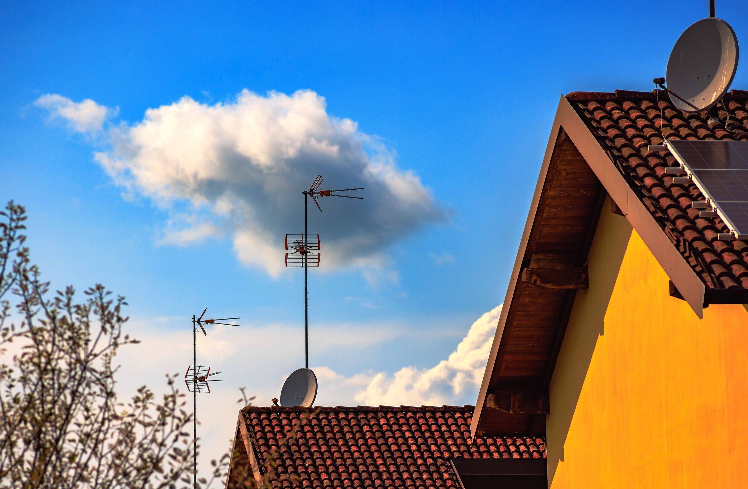 "Roofs and clouds"