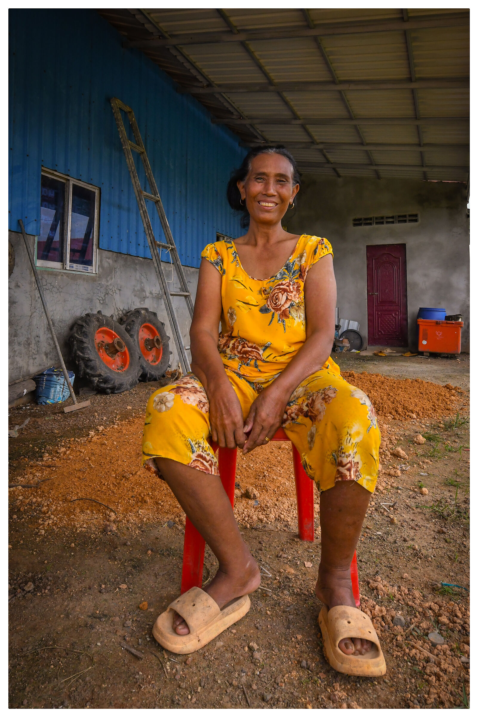 cheerful Khmer granny