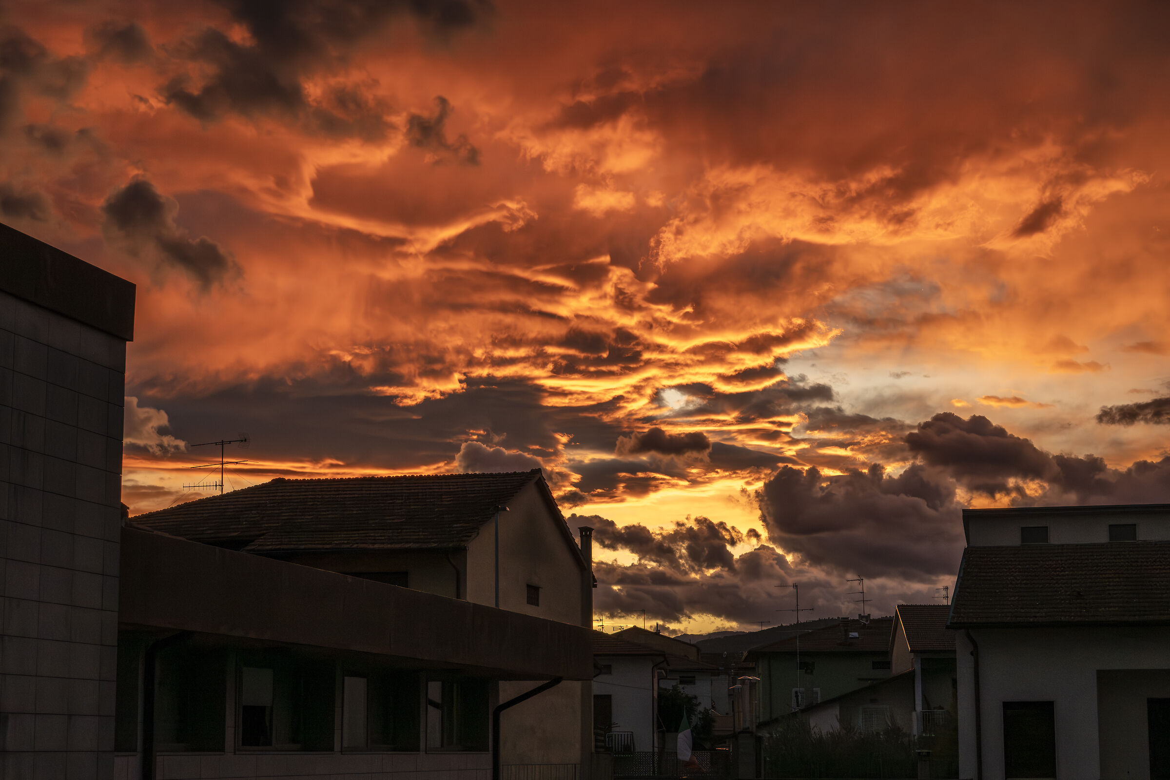 red in the evening..