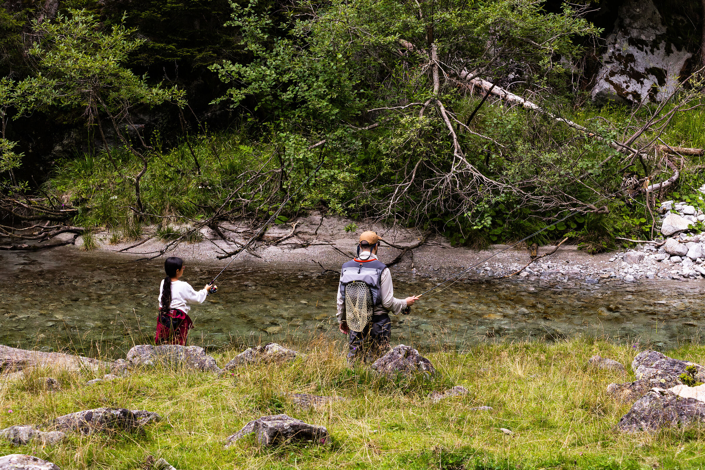 A pesca con la figlia