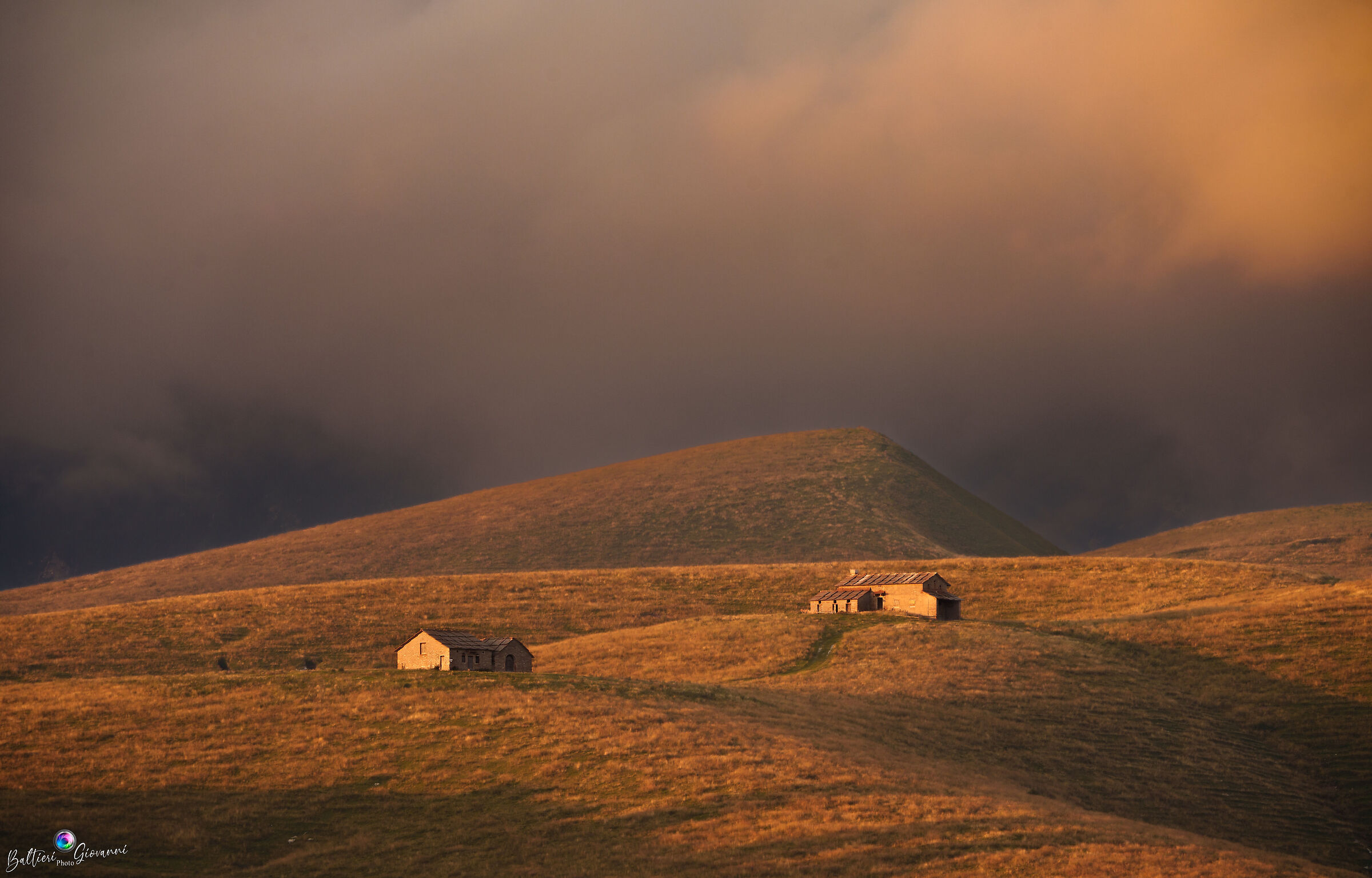 Alpine pastures at sunset