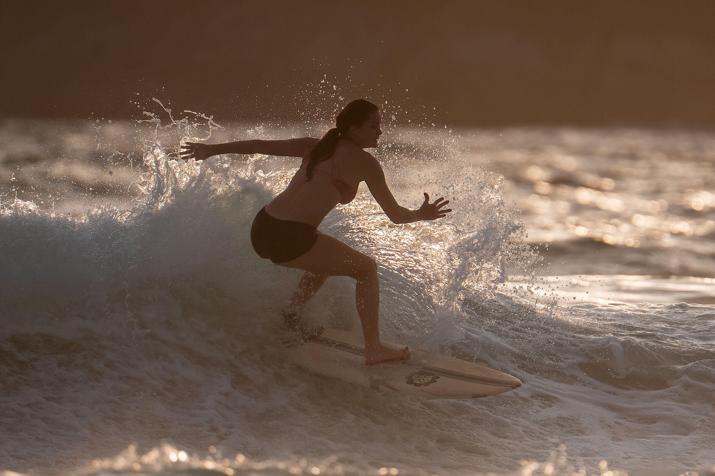 Girl and waves
