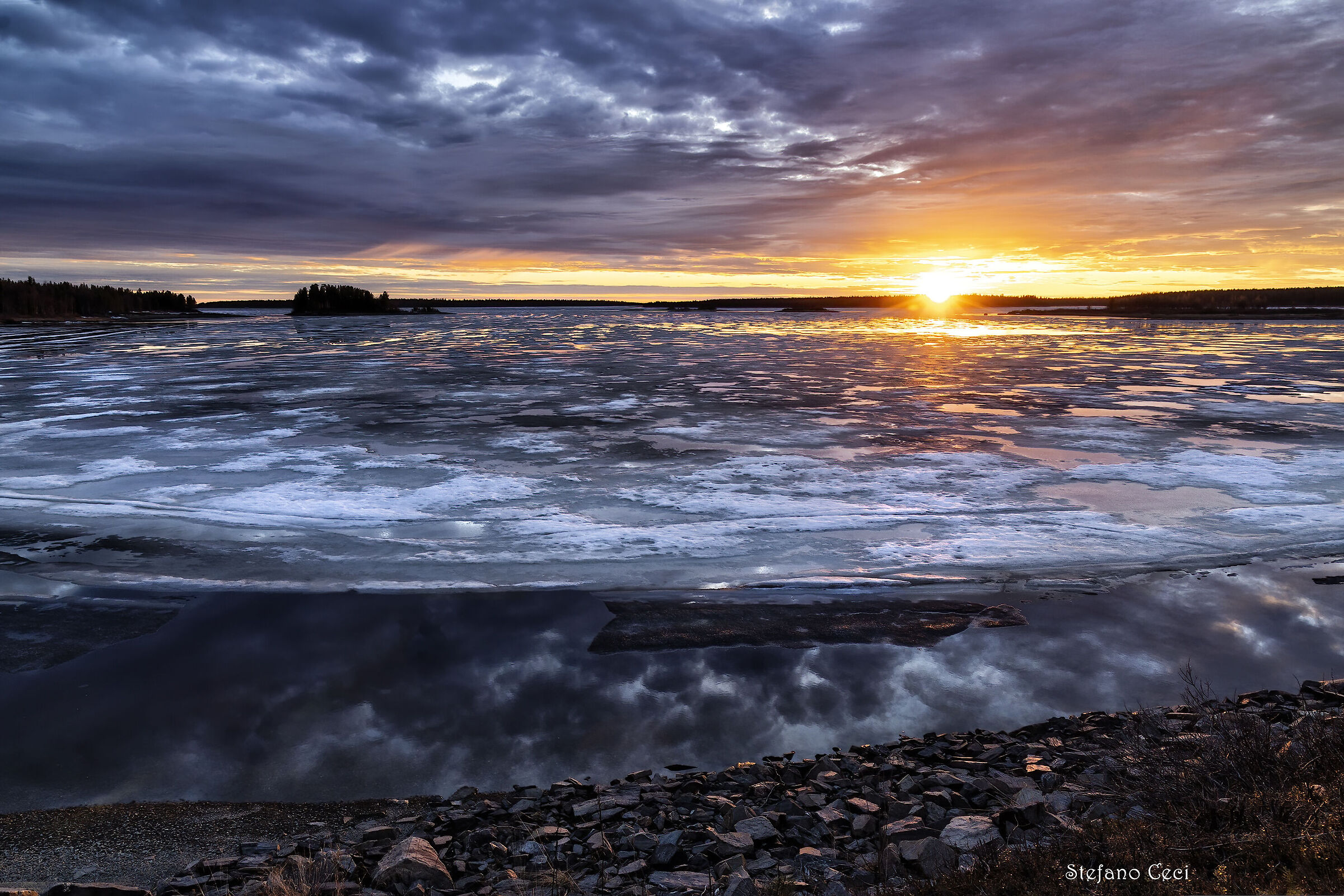 Sunset over the lake