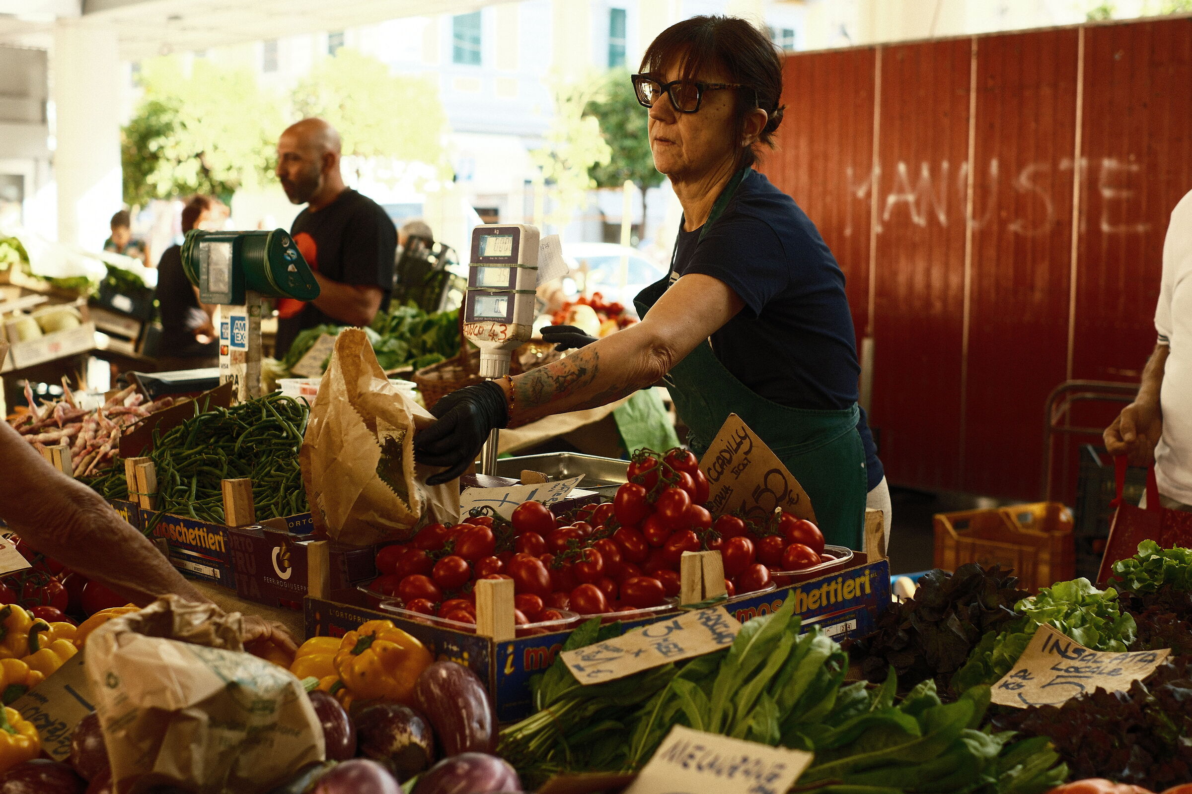 Vendors in the square