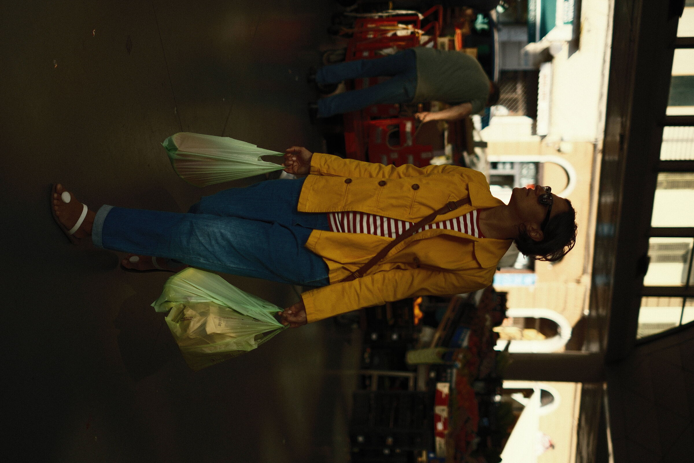 Lady with yellow coat
