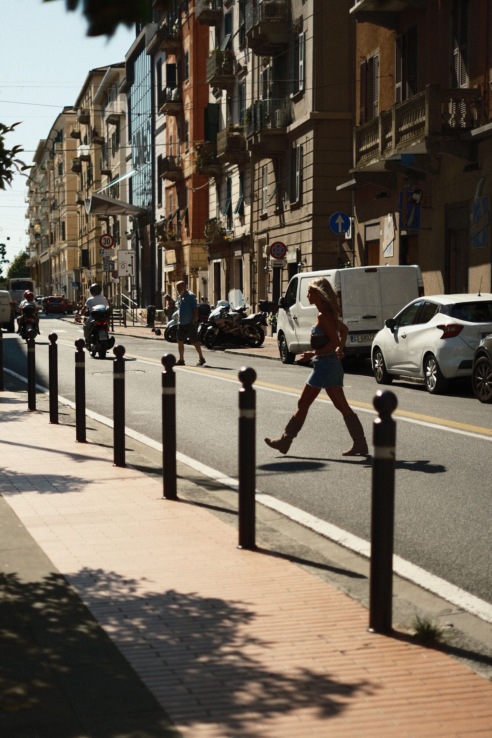 Girl crosses