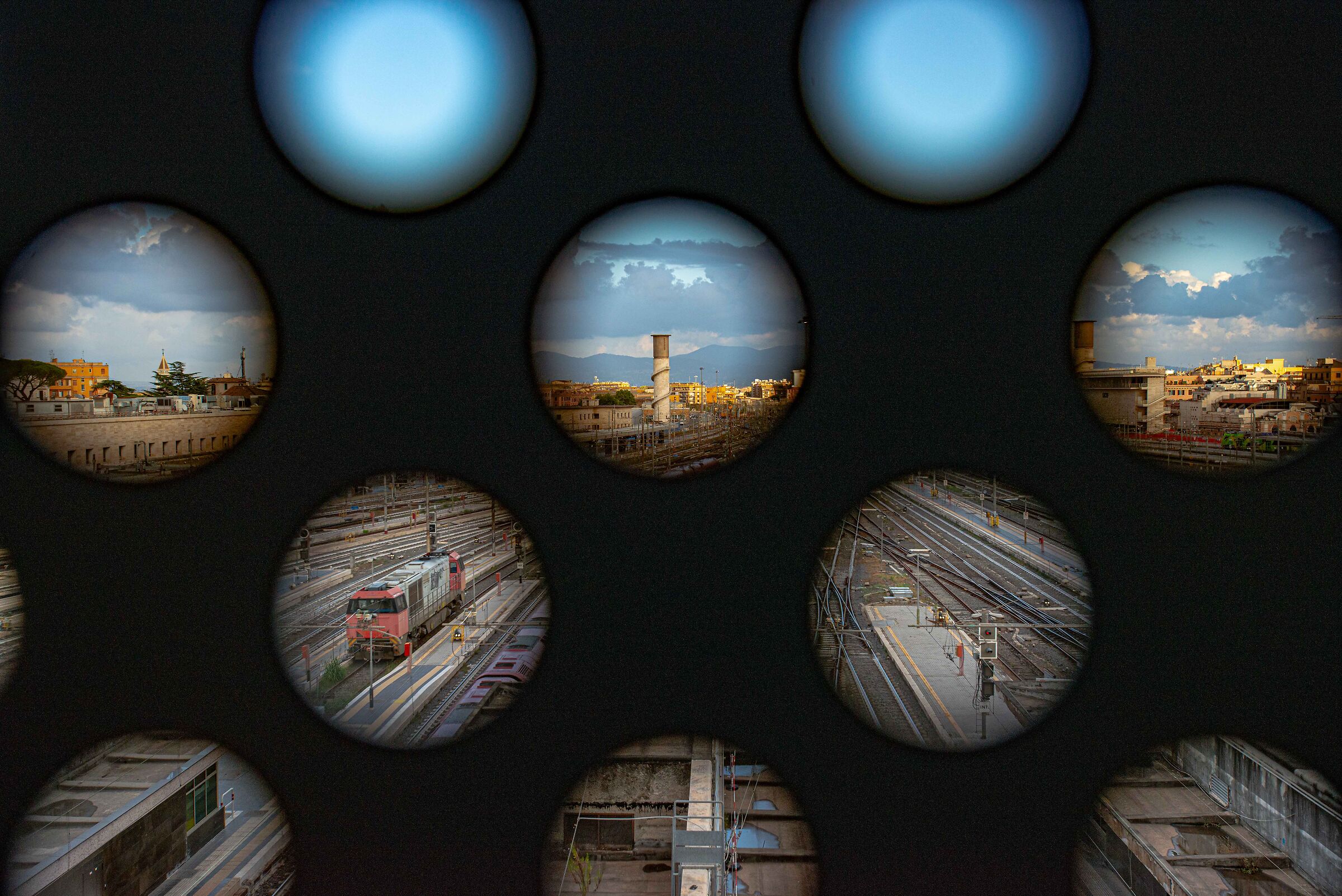 holes filled by various objects