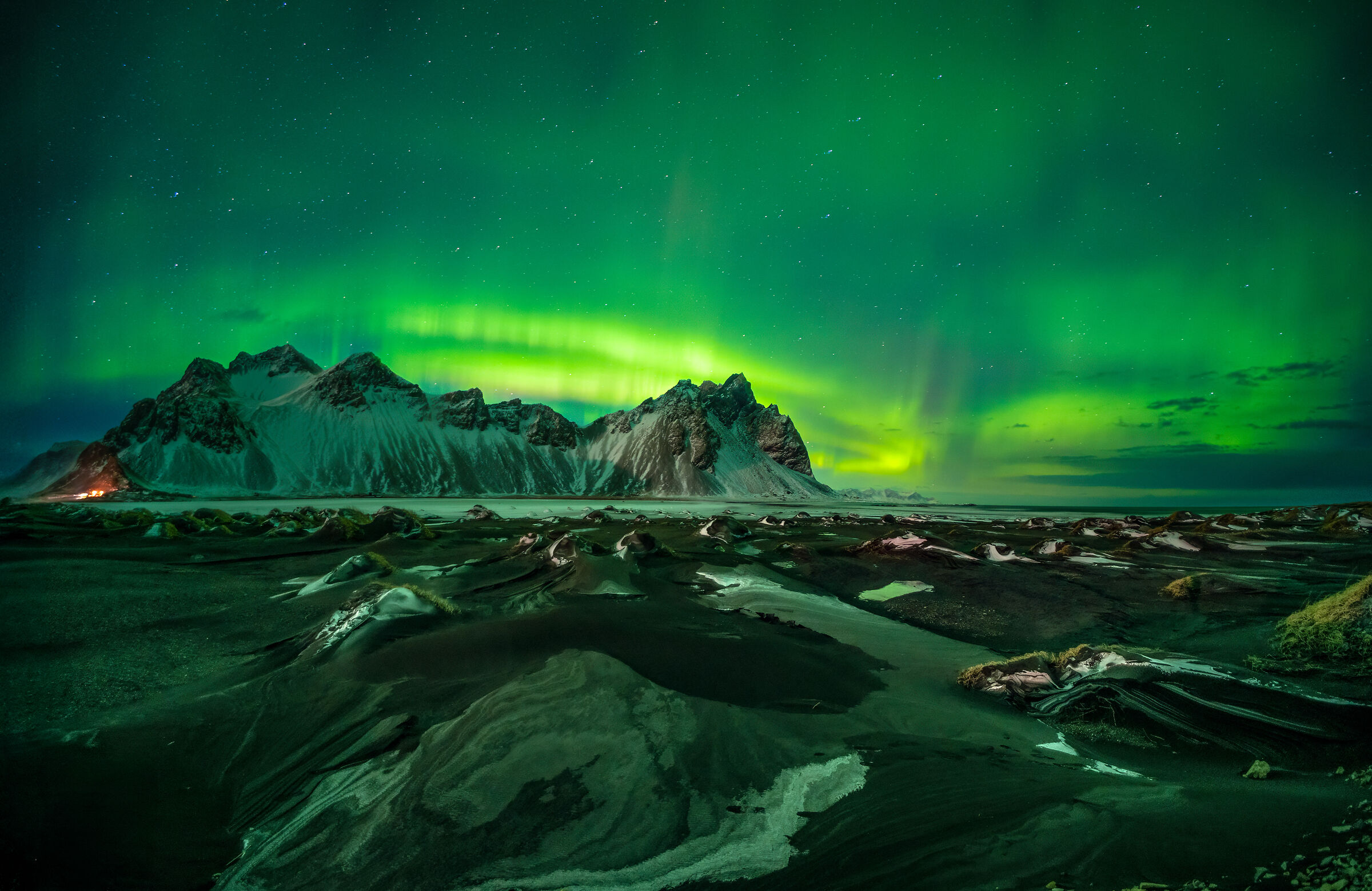 Northen Lights at Vestrahorn