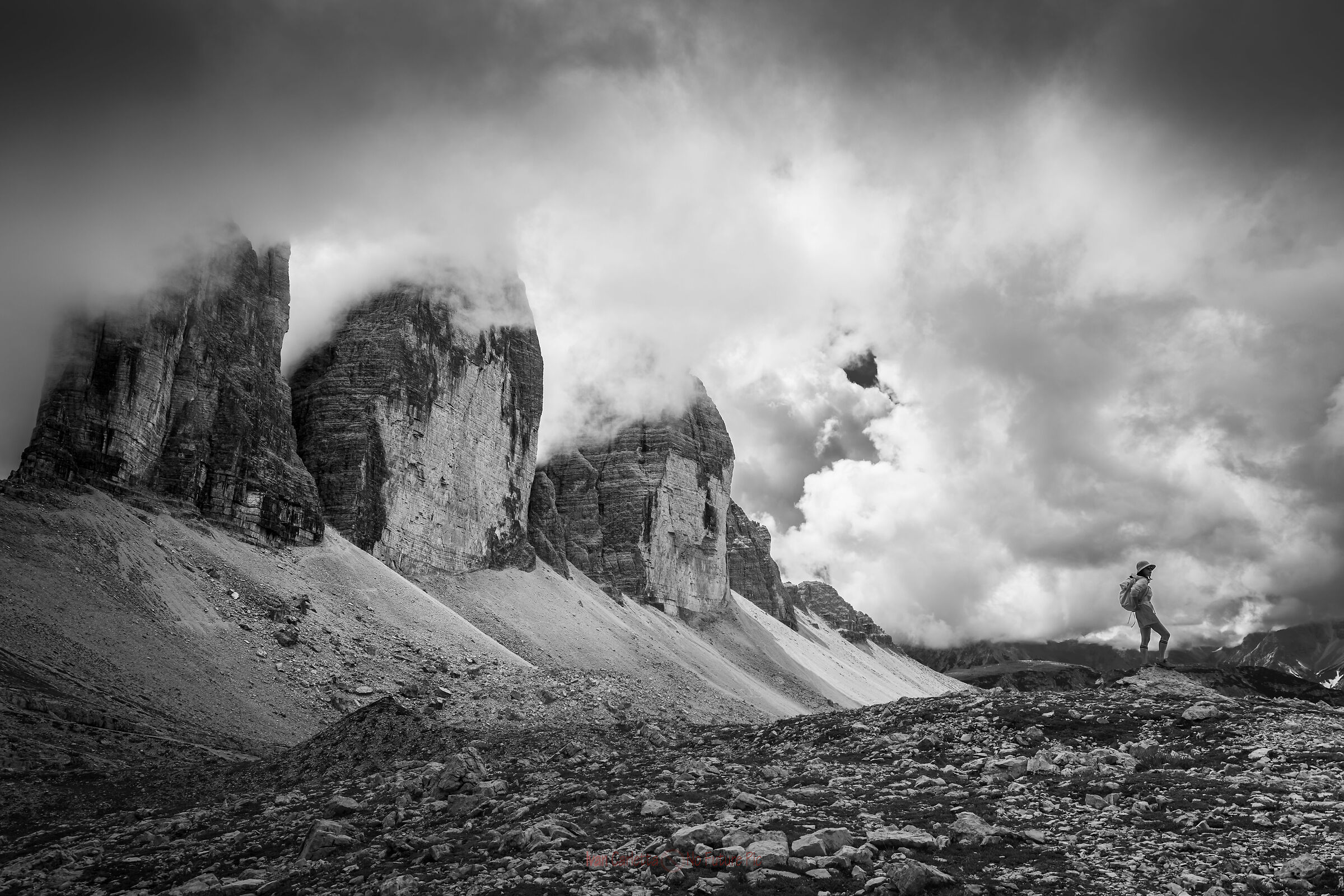 tre cime Lavaedo e turista
