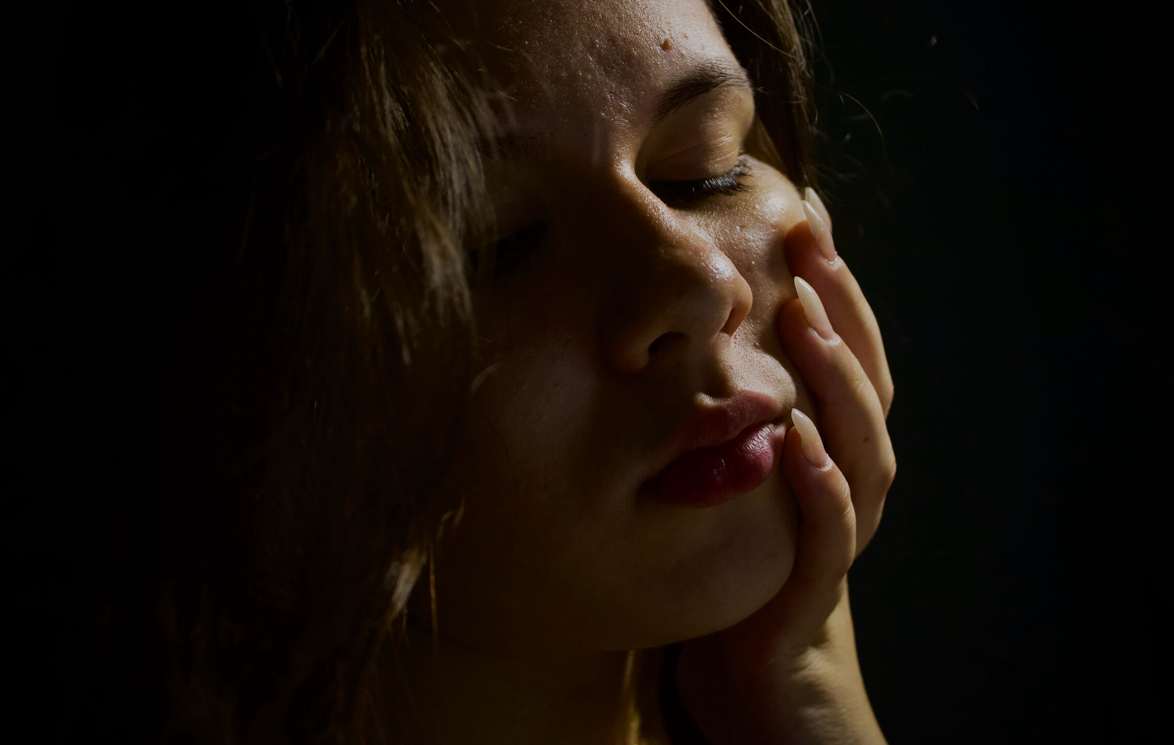 portrait among lights