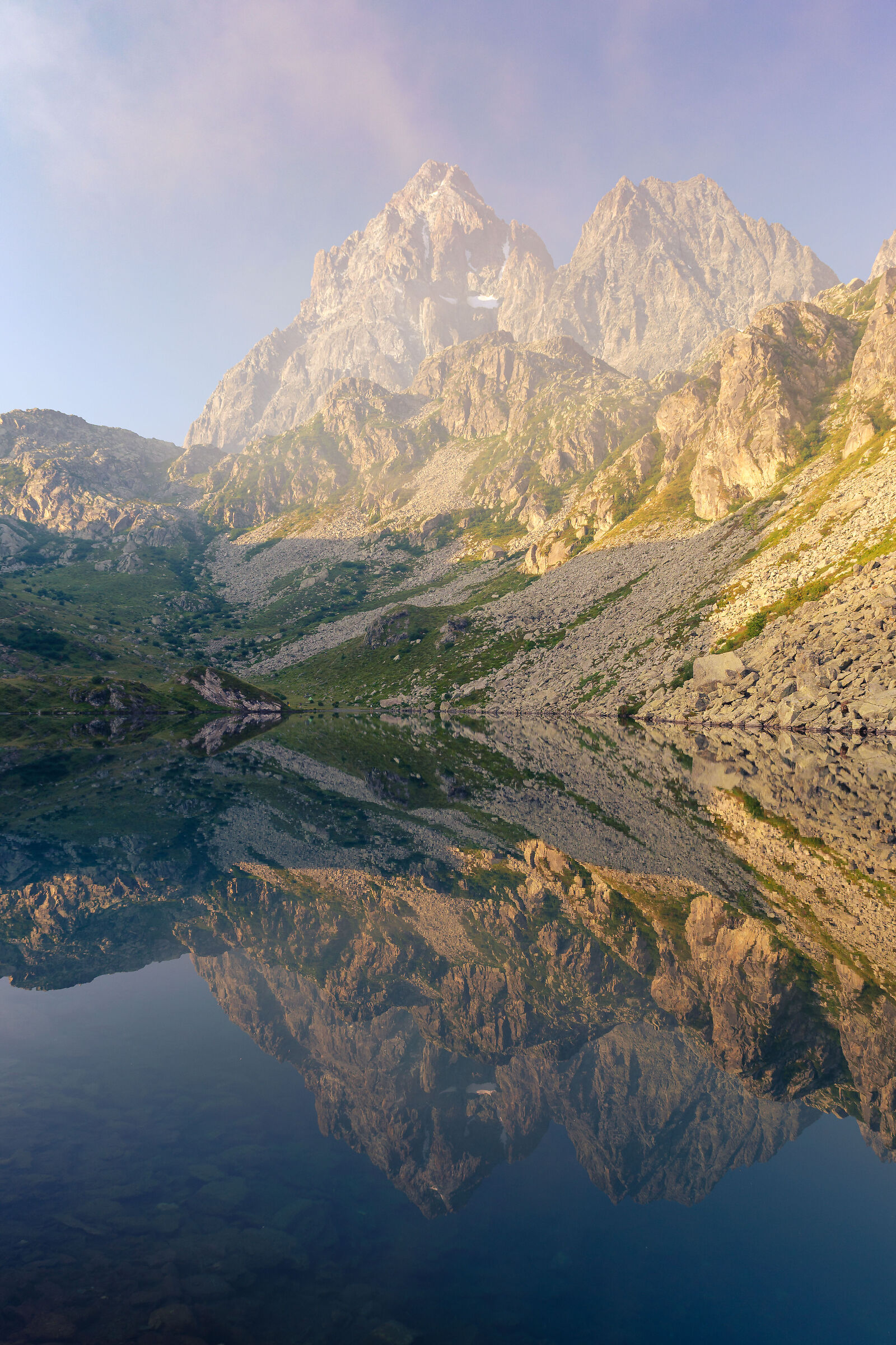 Monviso on Lake Fiorenza