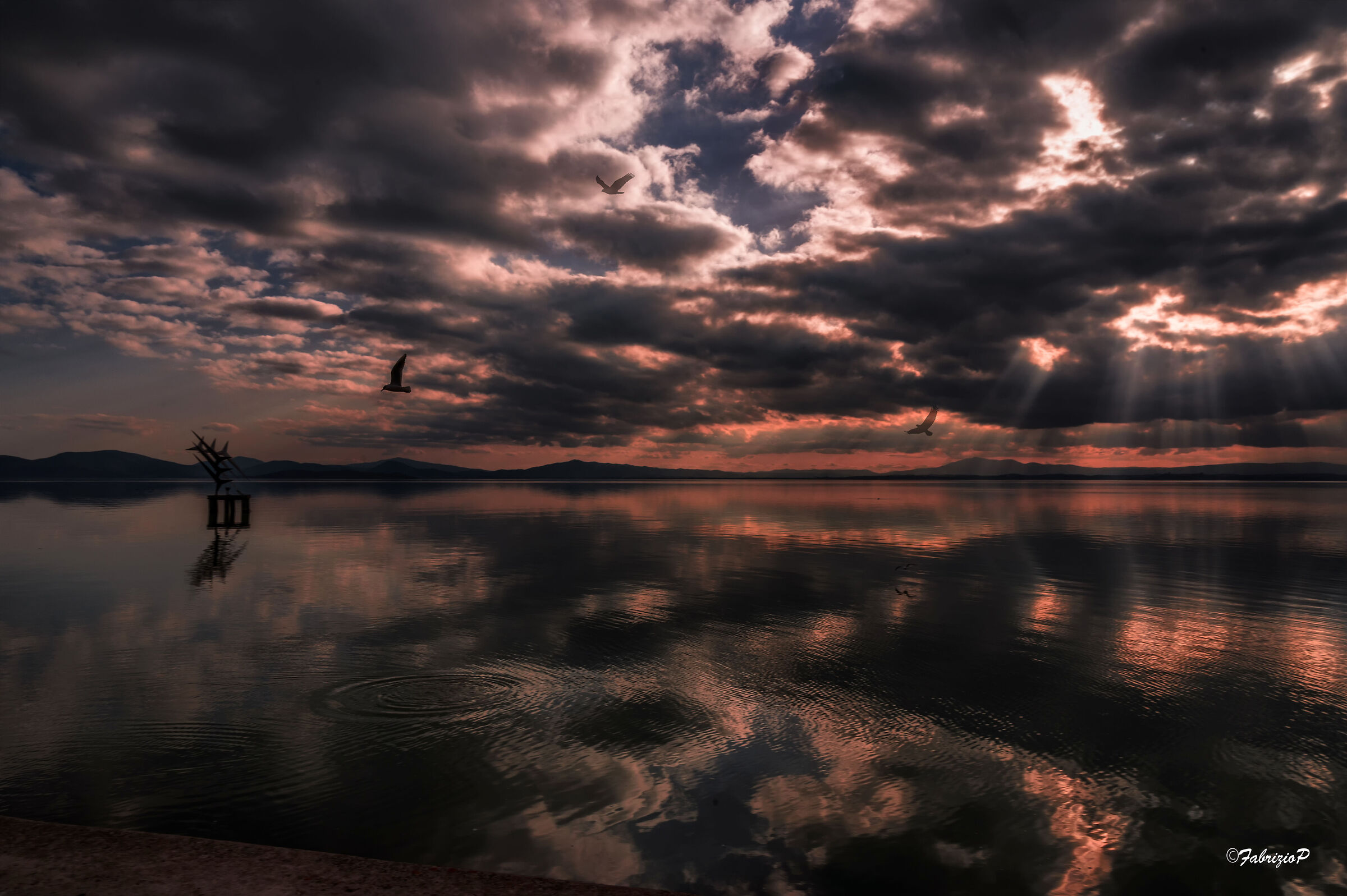 Sunset over the lake