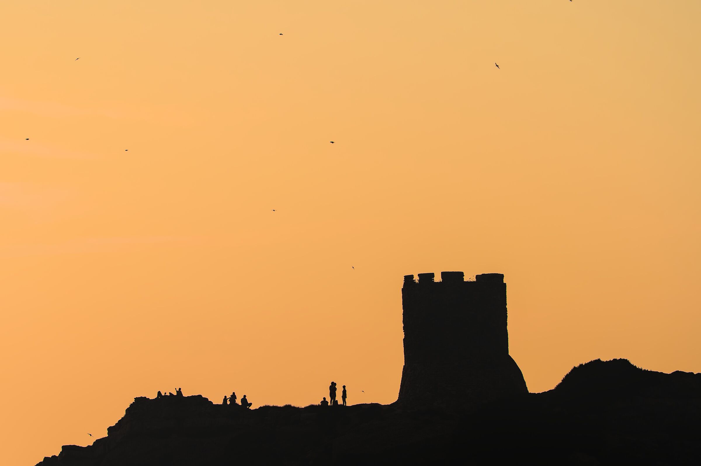 Sunset on the tower of the Marina