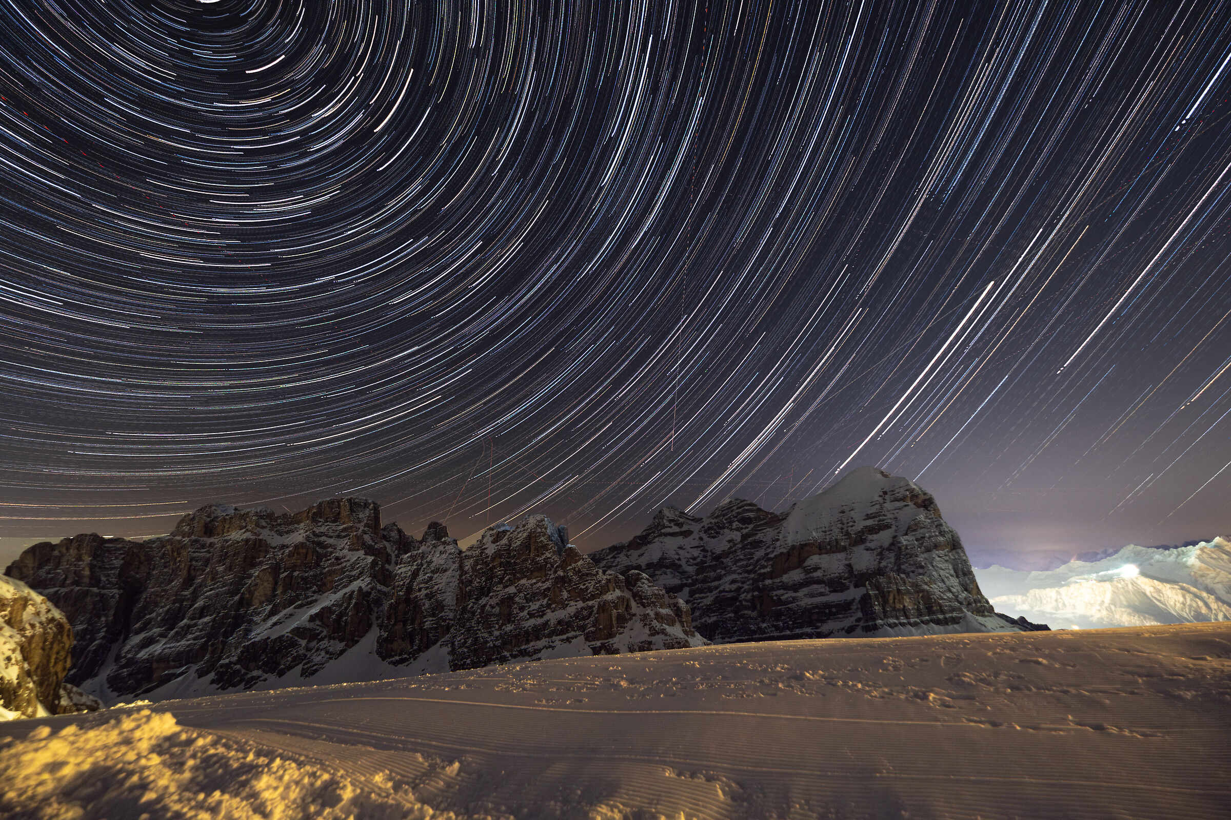startrail on the Tofane