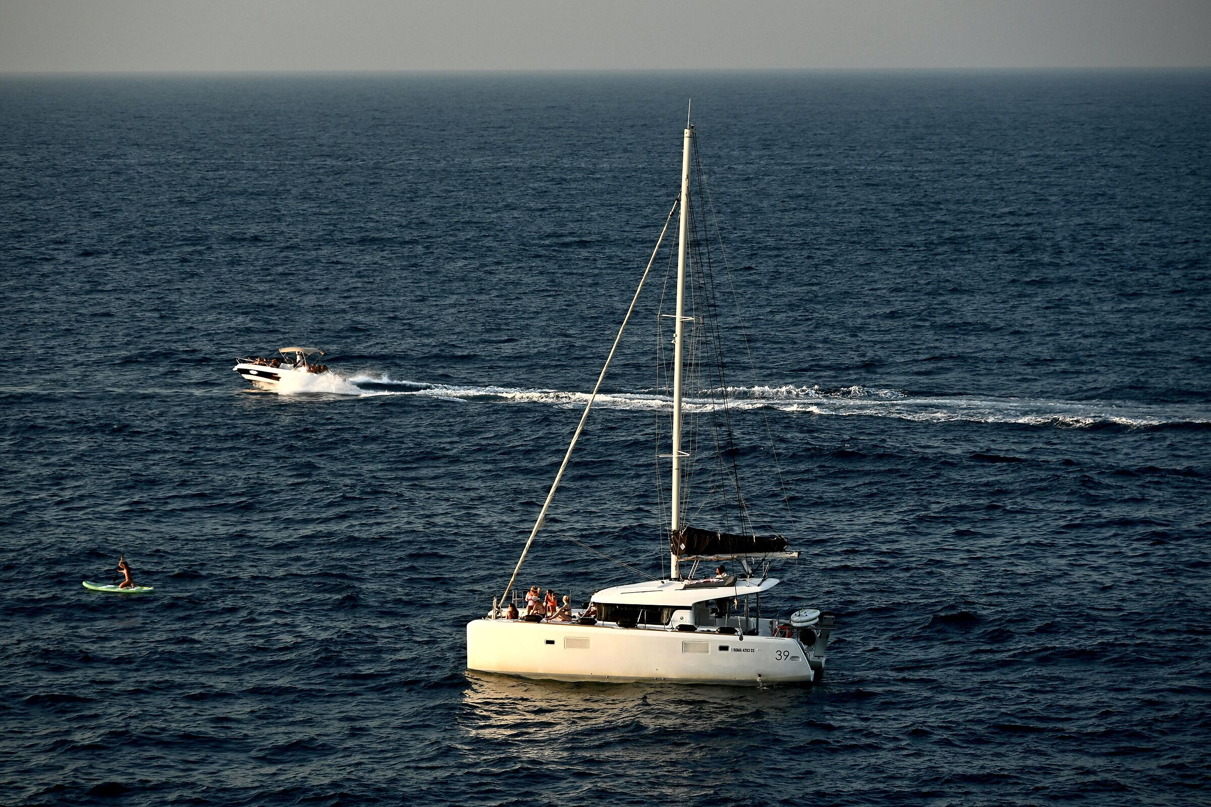 Boat on blue sea