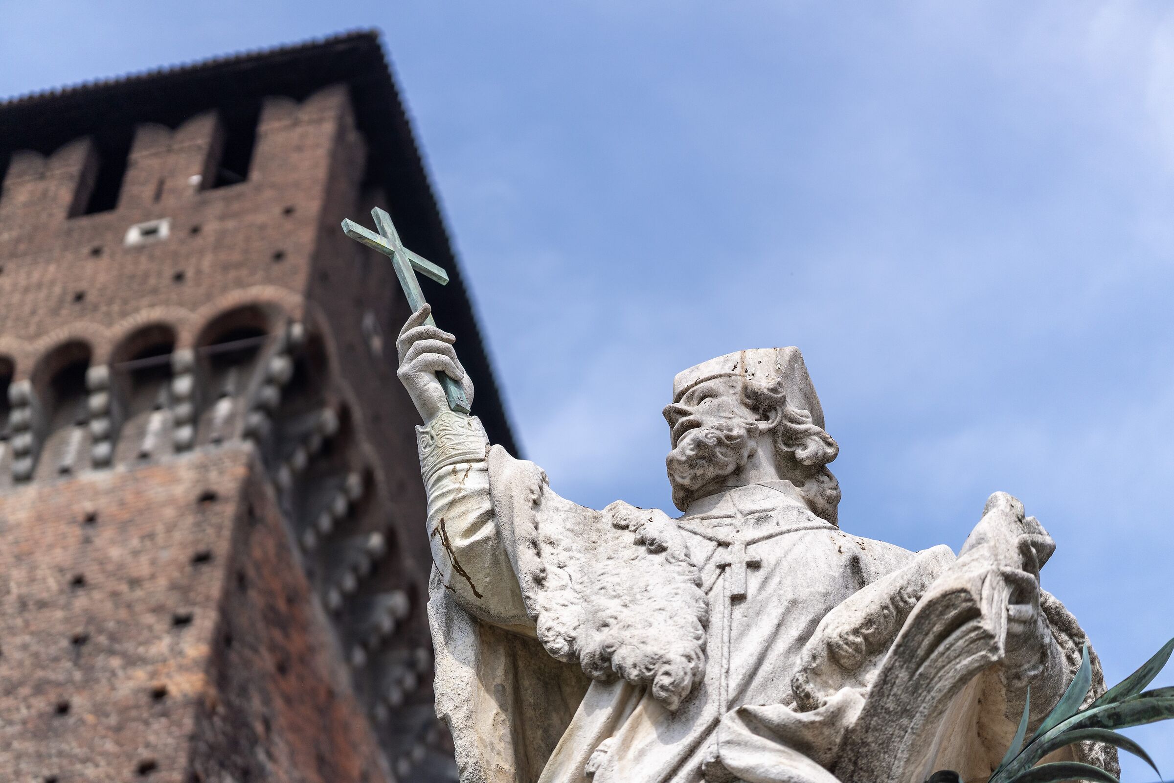 Statue of St. John of Nepomuk and Tower of Bona - 5