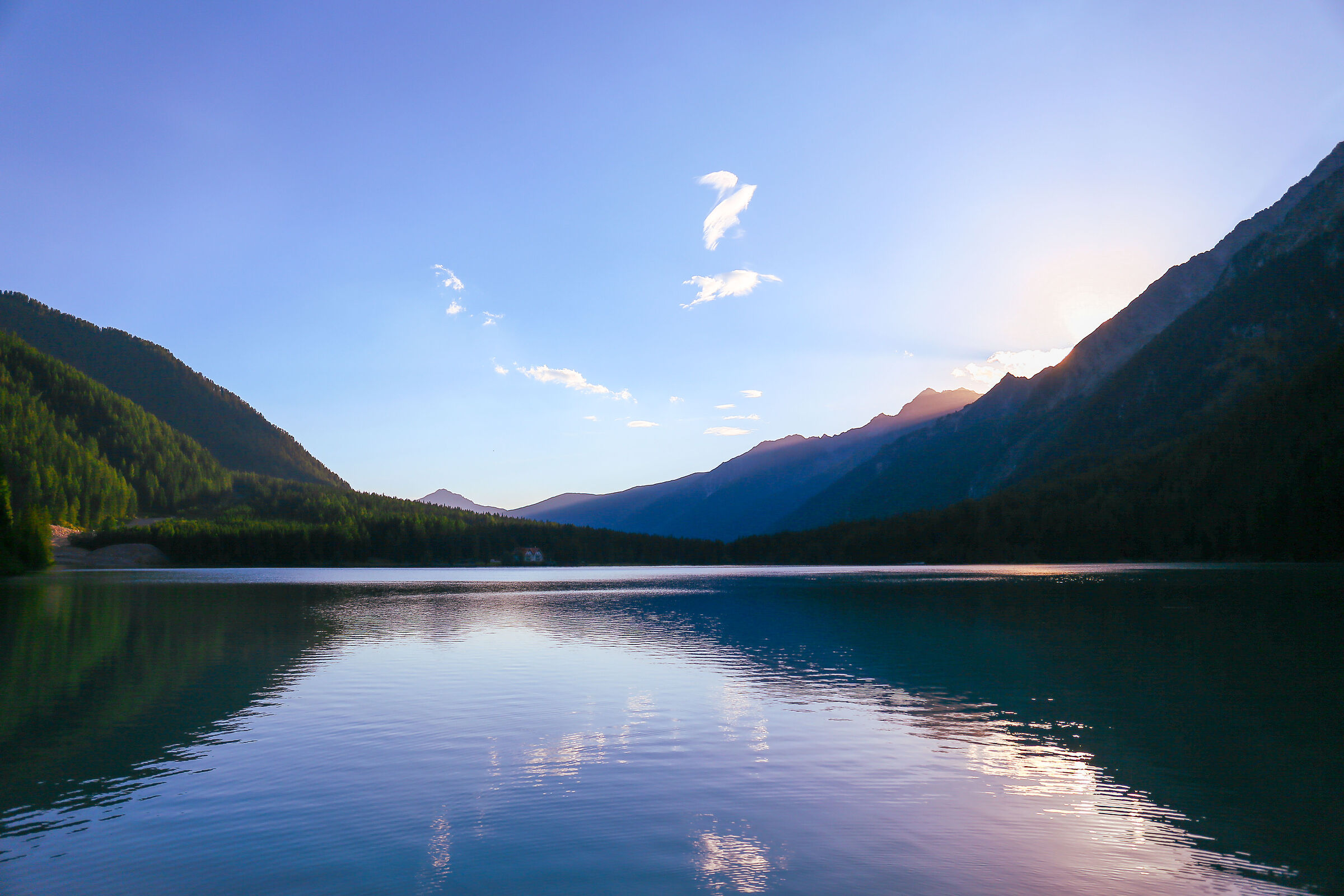 Lake Anterselva at sunset