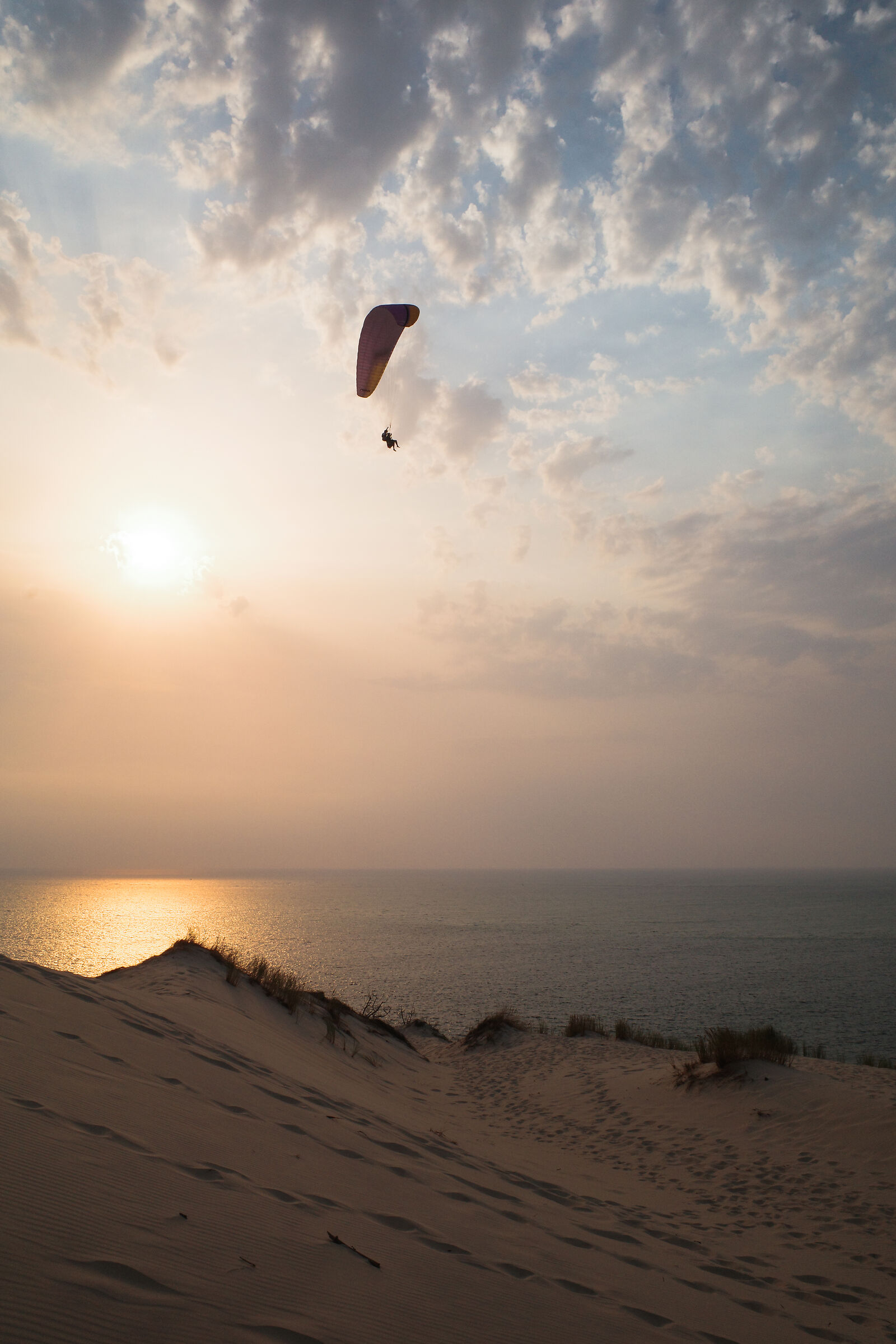 Paragliding over the dunes