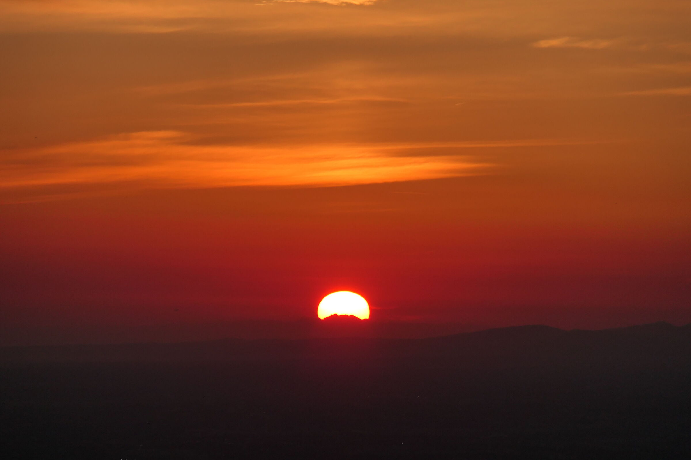 The warm atmosphere of the sunset