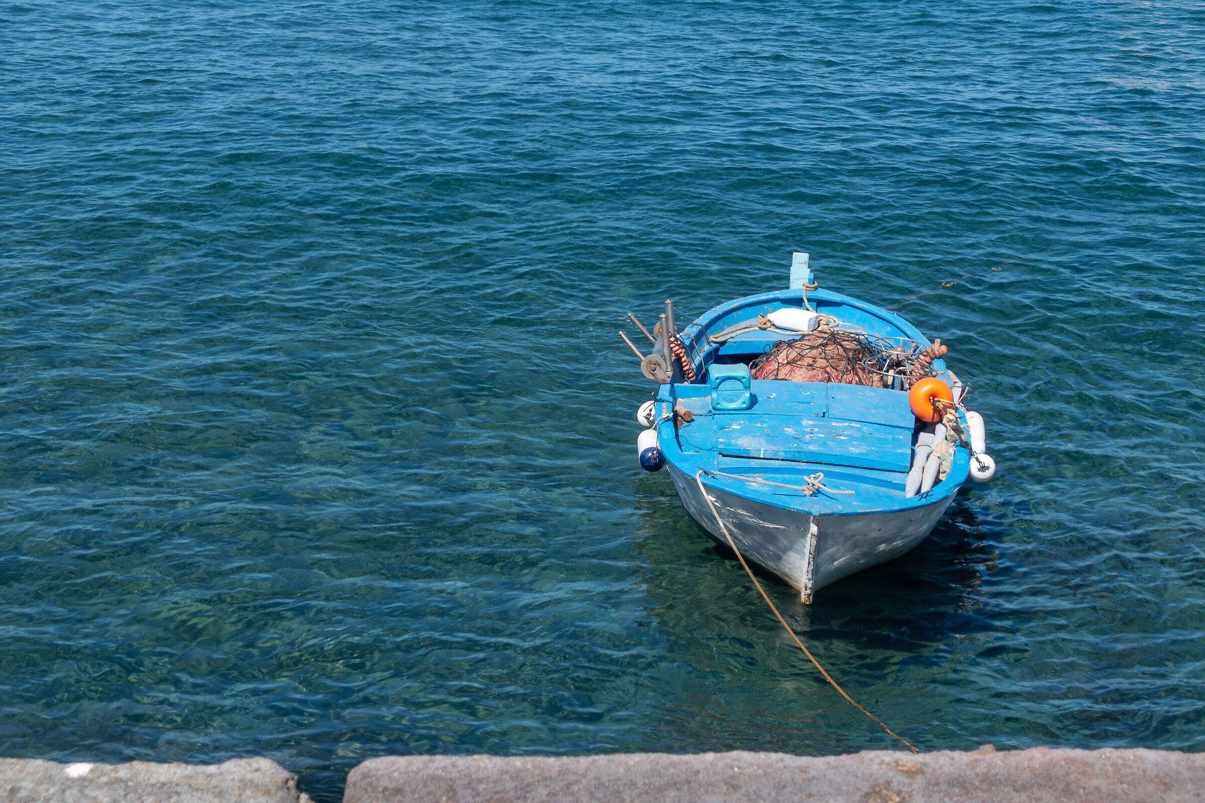Moored boat