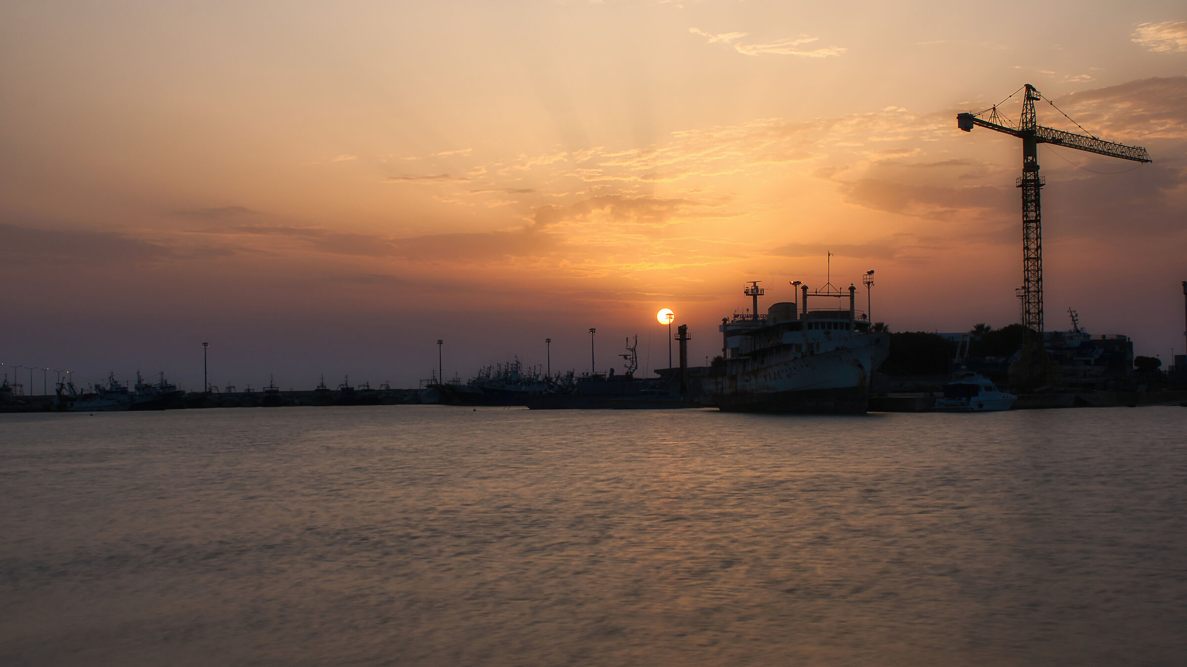 Mazara del Vallo shipyard Sunset