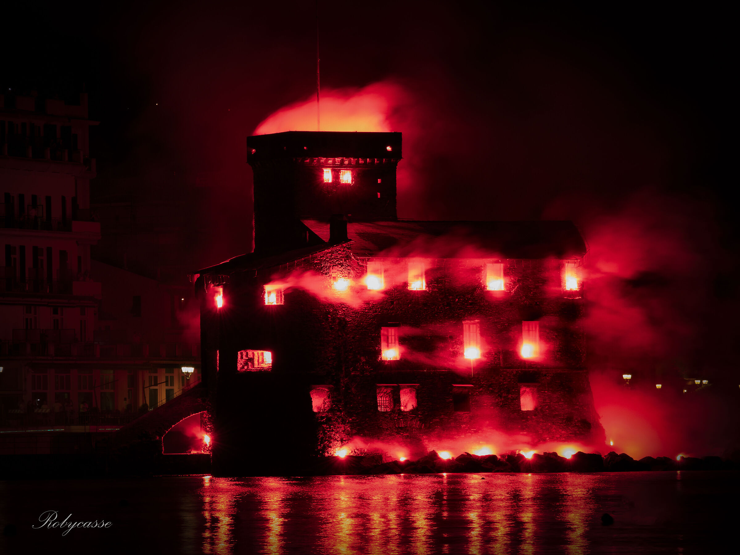 Rapallo castle fire