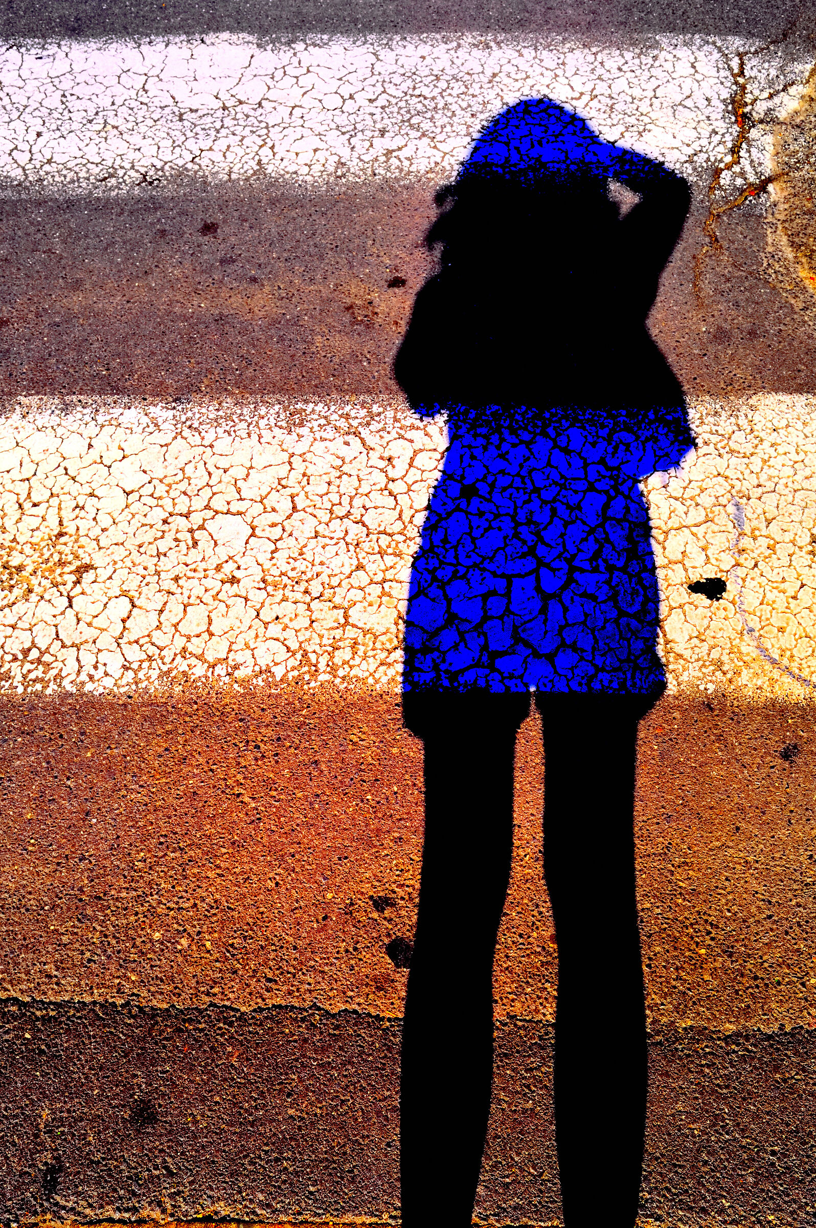 pedestrian crossing with tourist