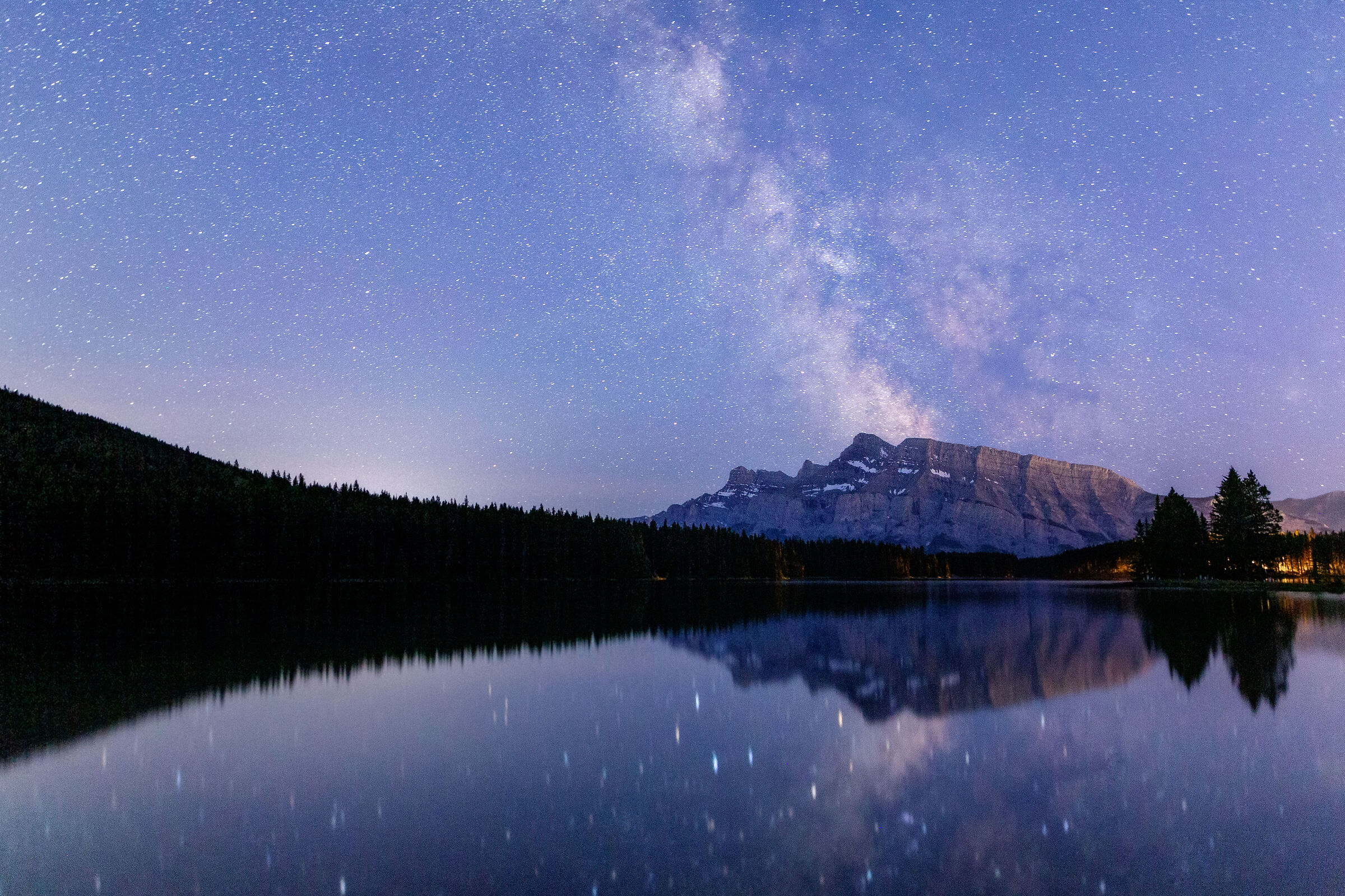 Two faces of Two Jack Lake