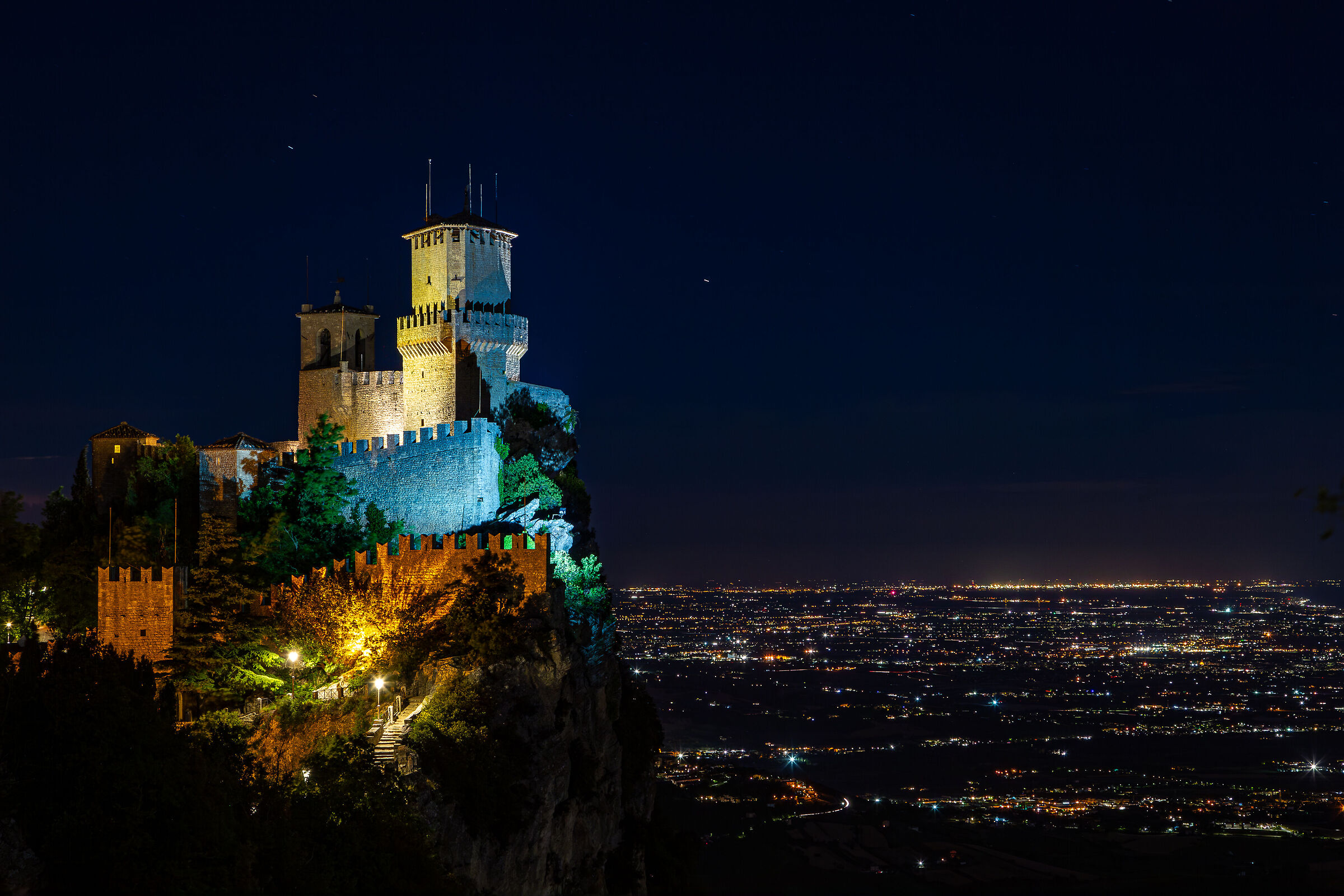 San Marino in the moonlight