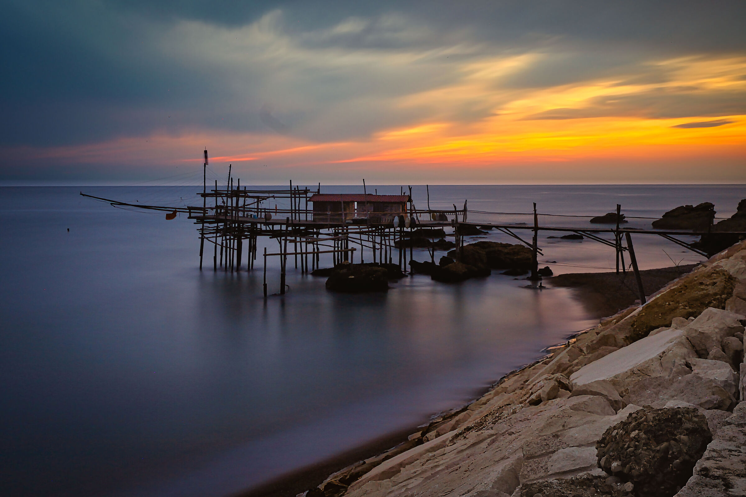 Trabocco punta torre at dawn