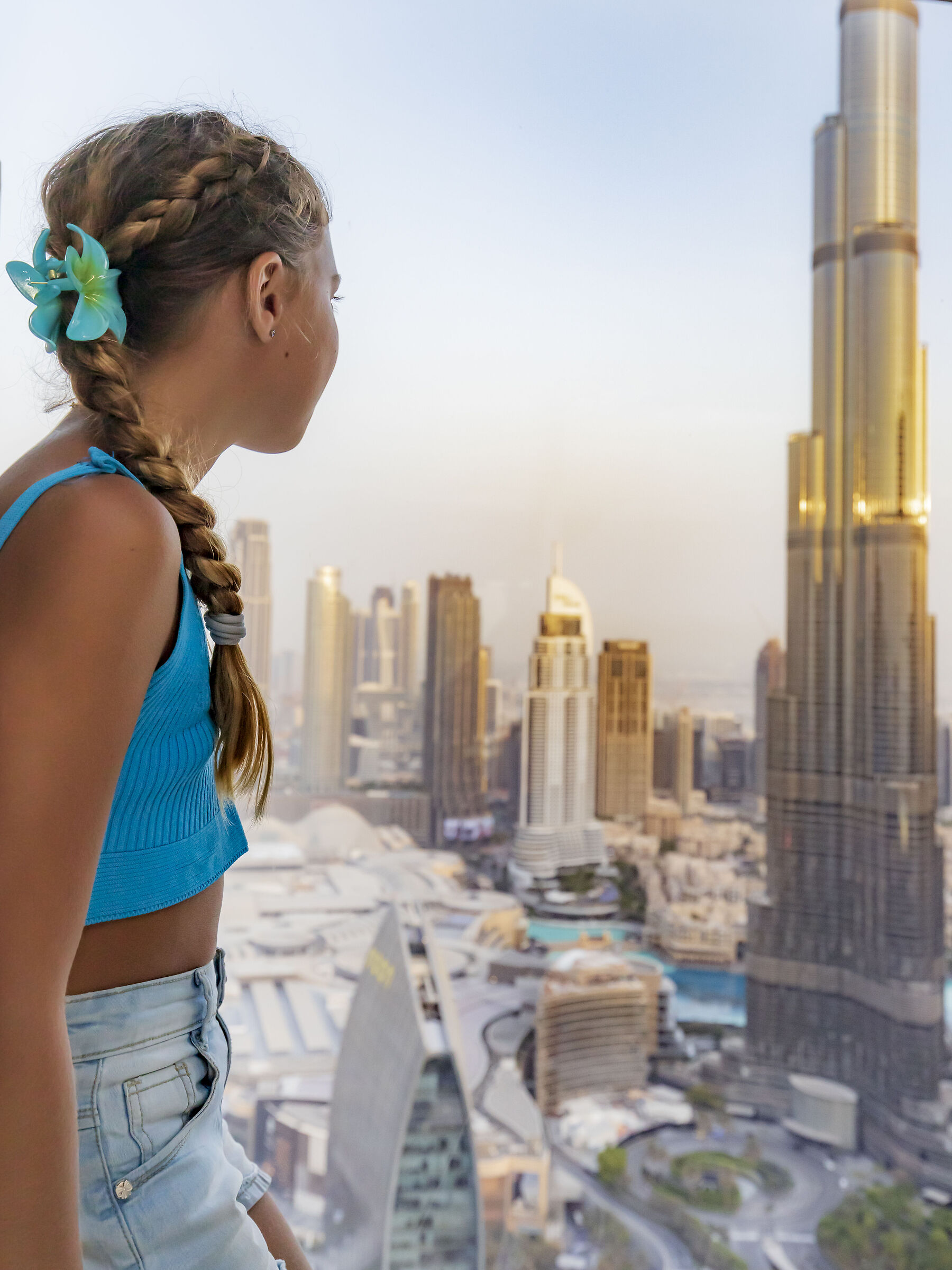 La mia principessa che ammira il Burj Khalifa