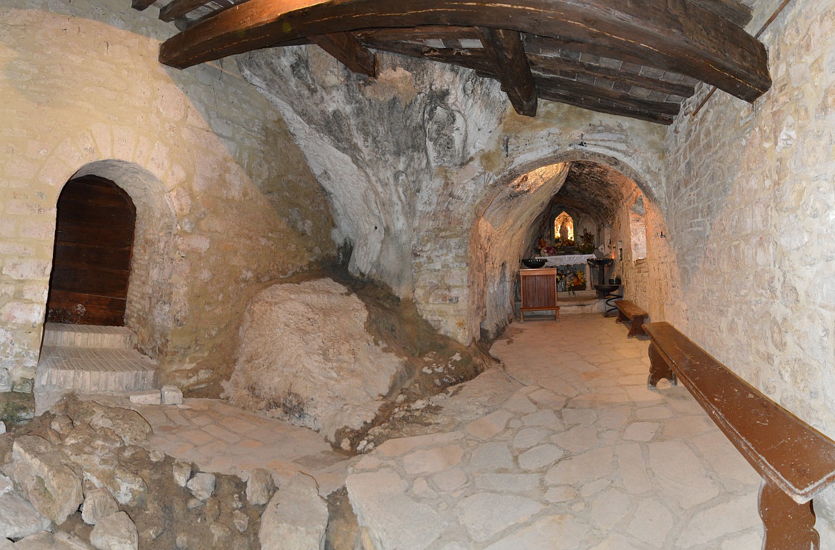 Inside the temple medieval (Our Lady of frasassi).