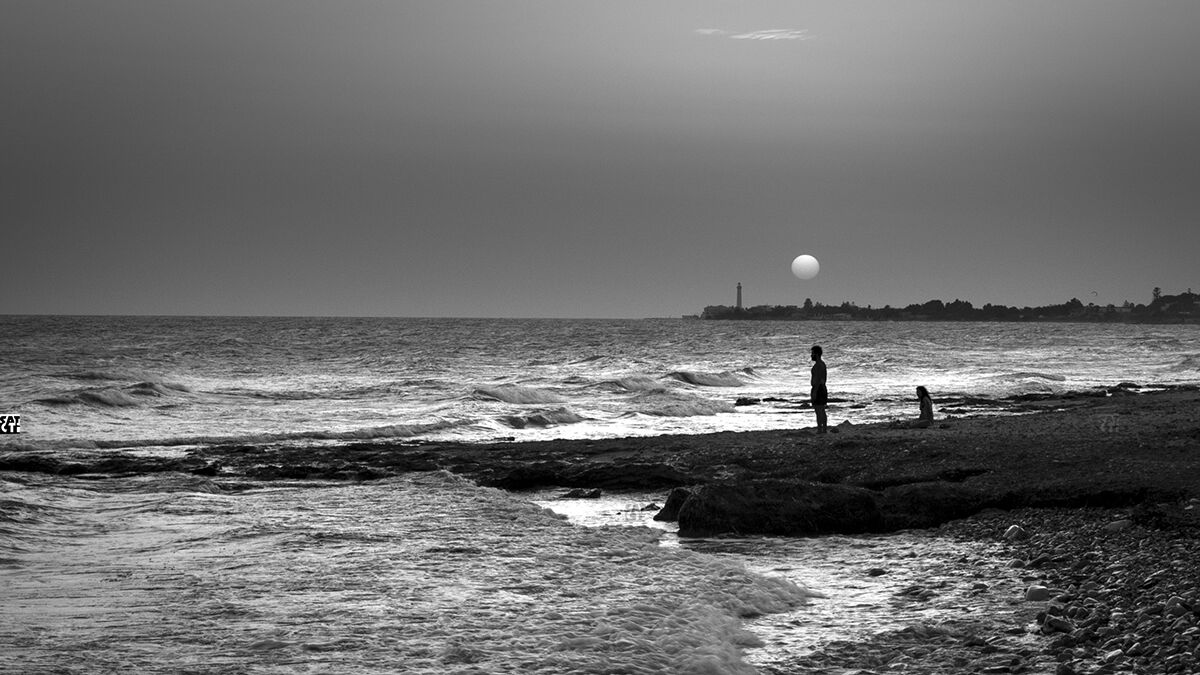 Summer on a solitary beach