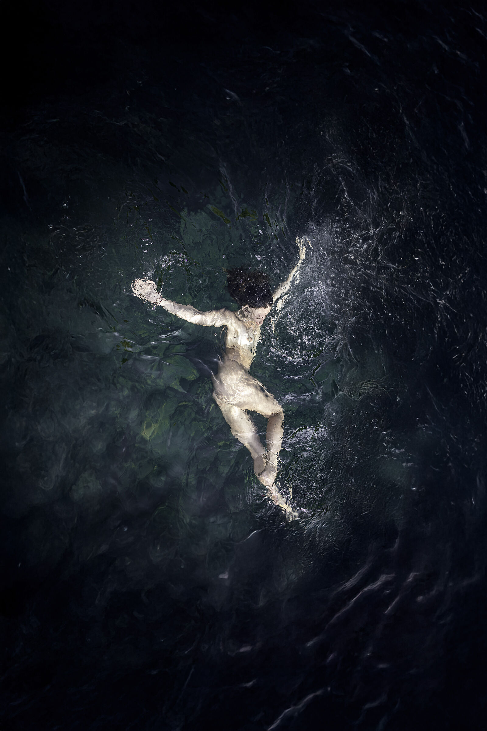 under water
