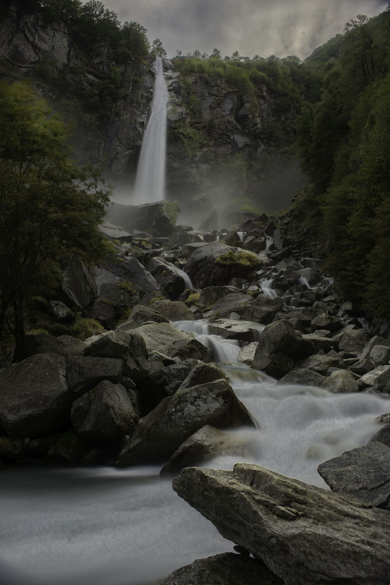 Foroglio Val Bovona waterfall Canton Ticino