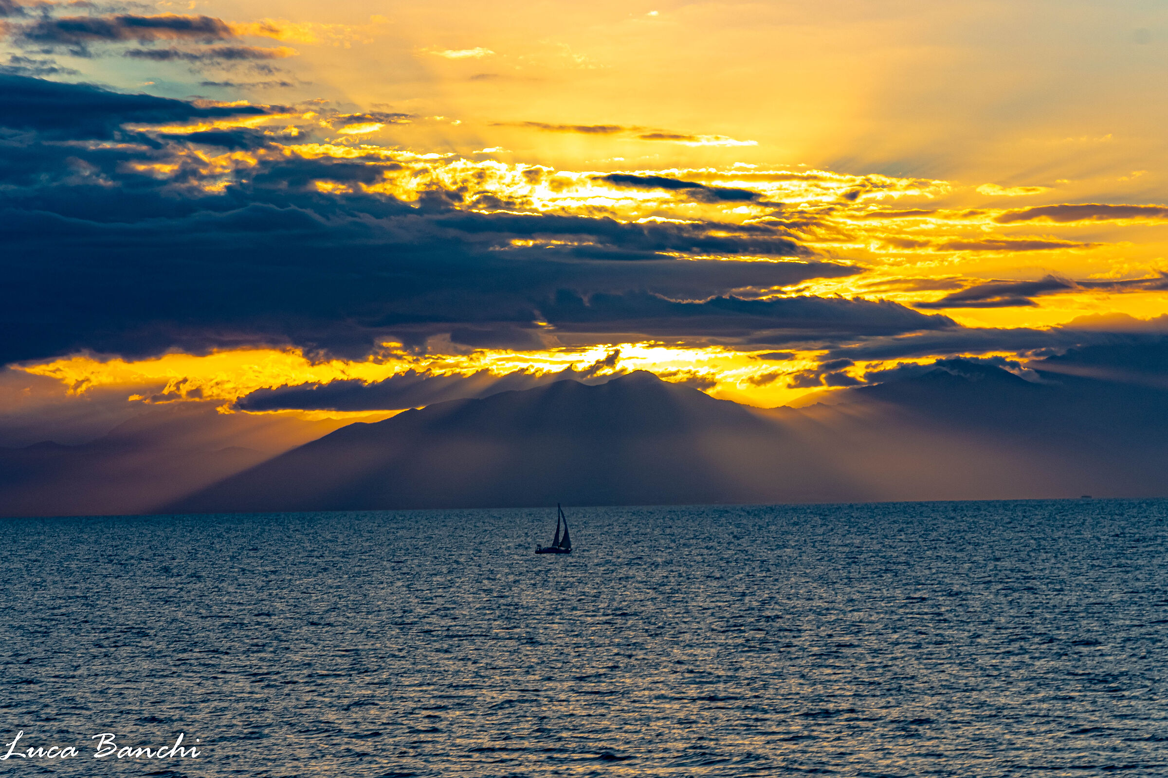 Sailing in the middle of the sea