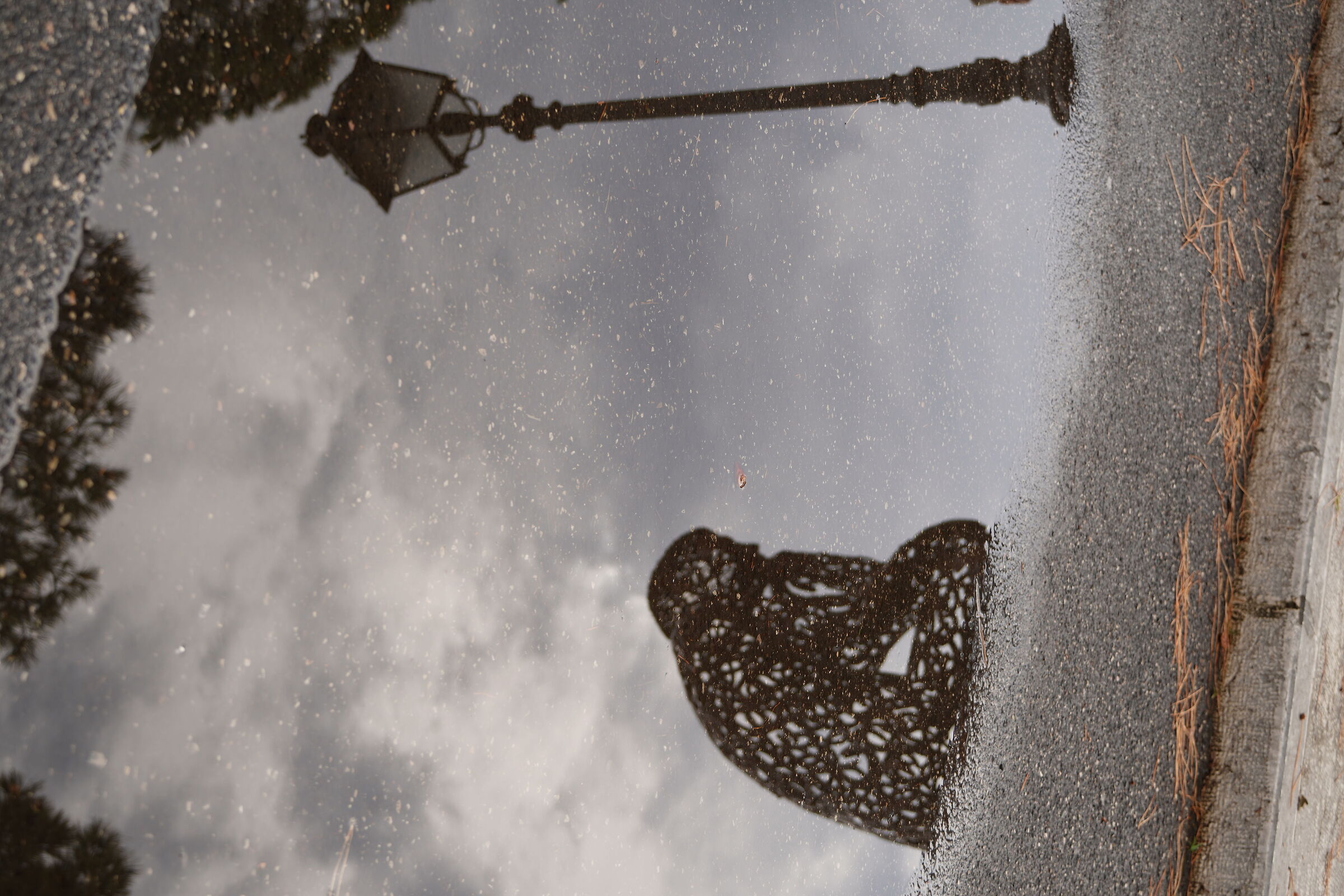 Lamppost with thinker