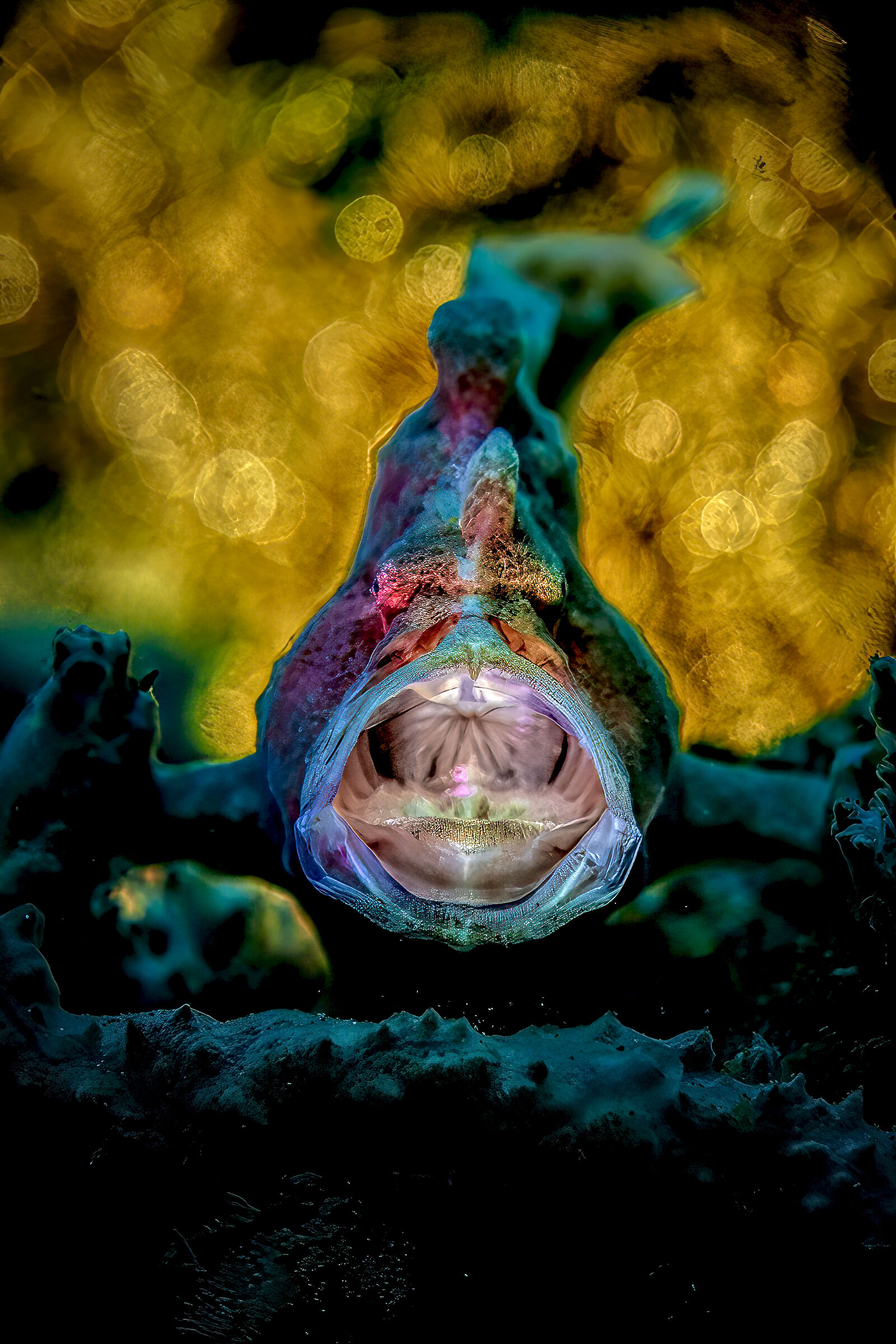 Open mouth  frogfish  Anilao Philippines