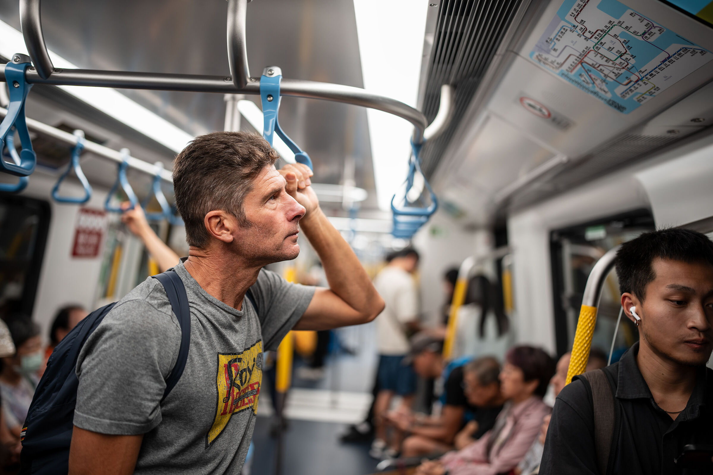 Into the MTR in HKG