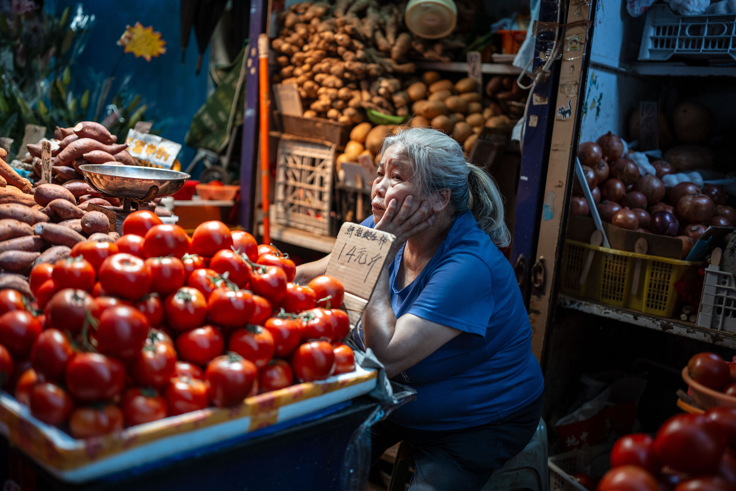 I have tomatoes, onions and potatoes. - 2