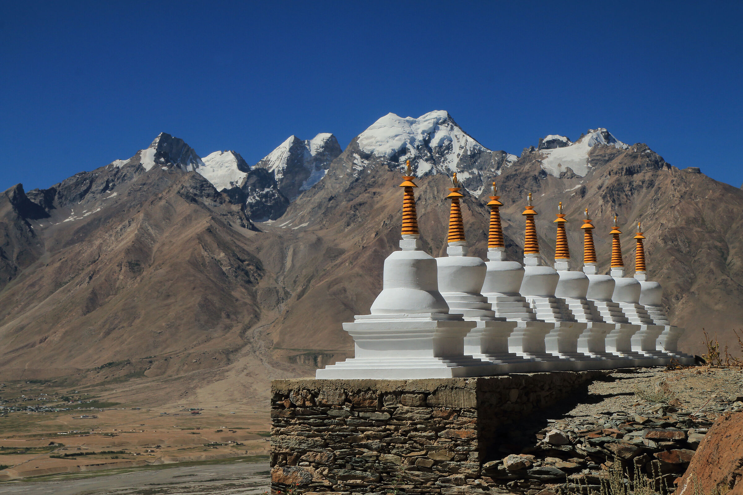 chorten at Karsha monastery
