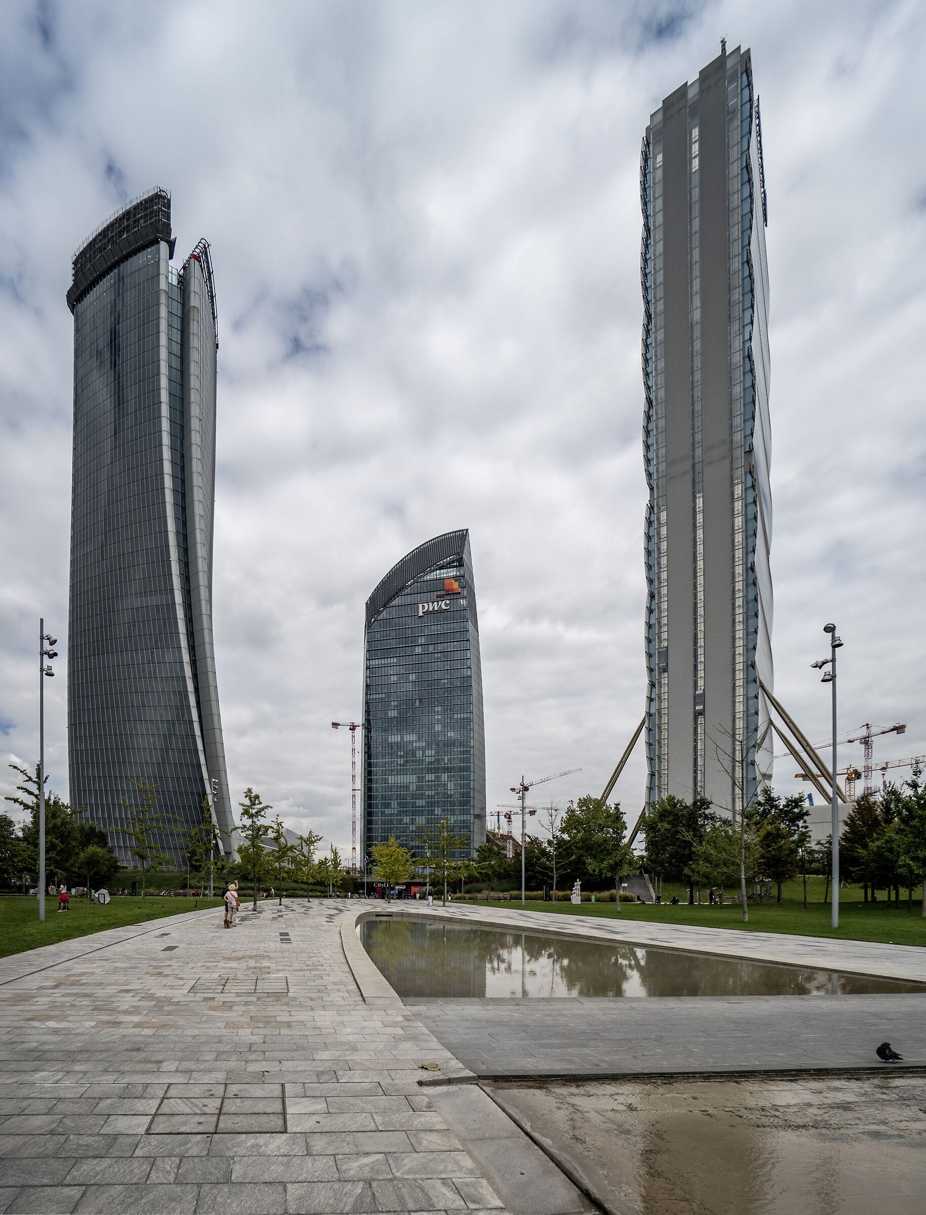 CityLife - Three Towers from Piazza Elsa Morante