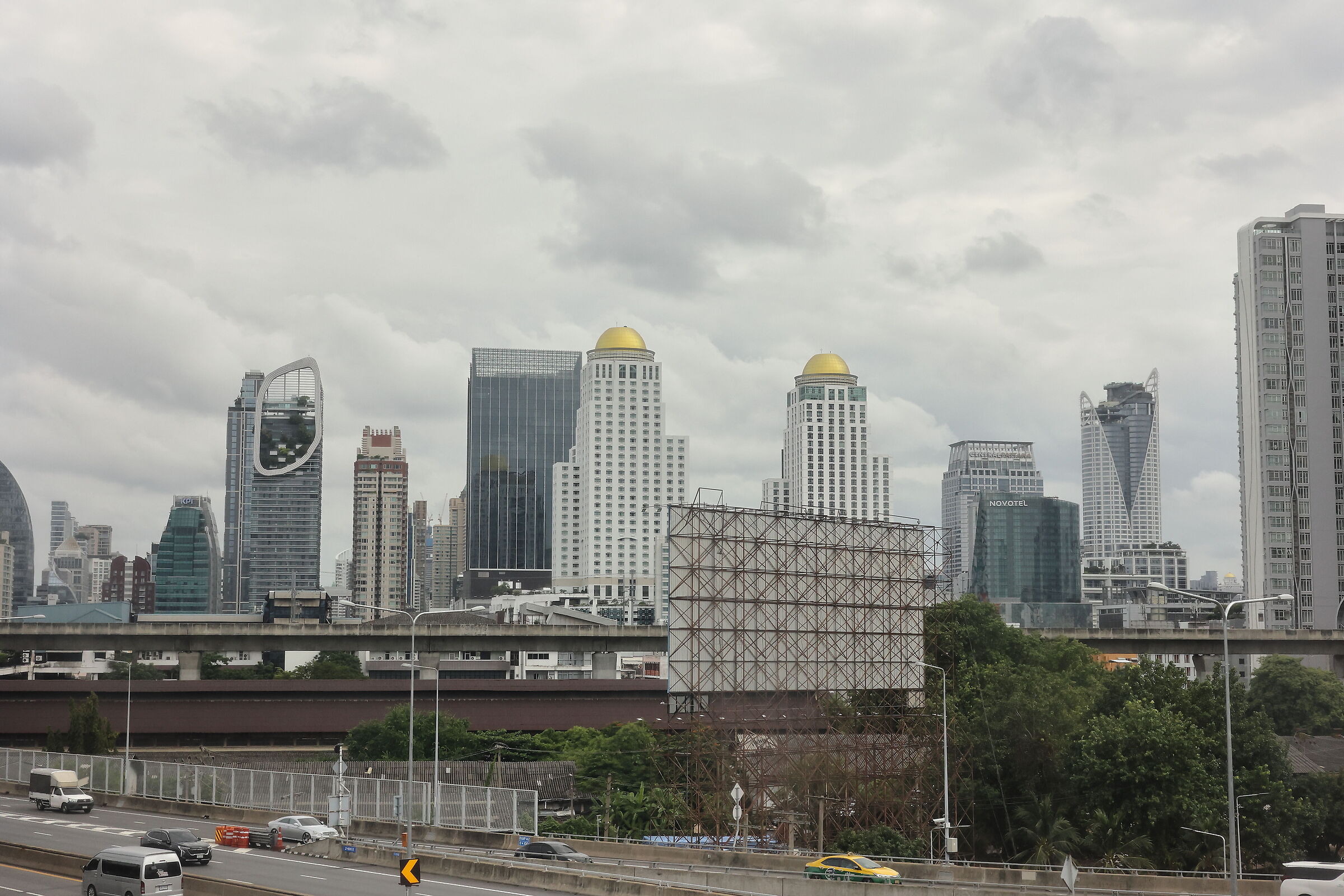 Bangkok skyline from the coach