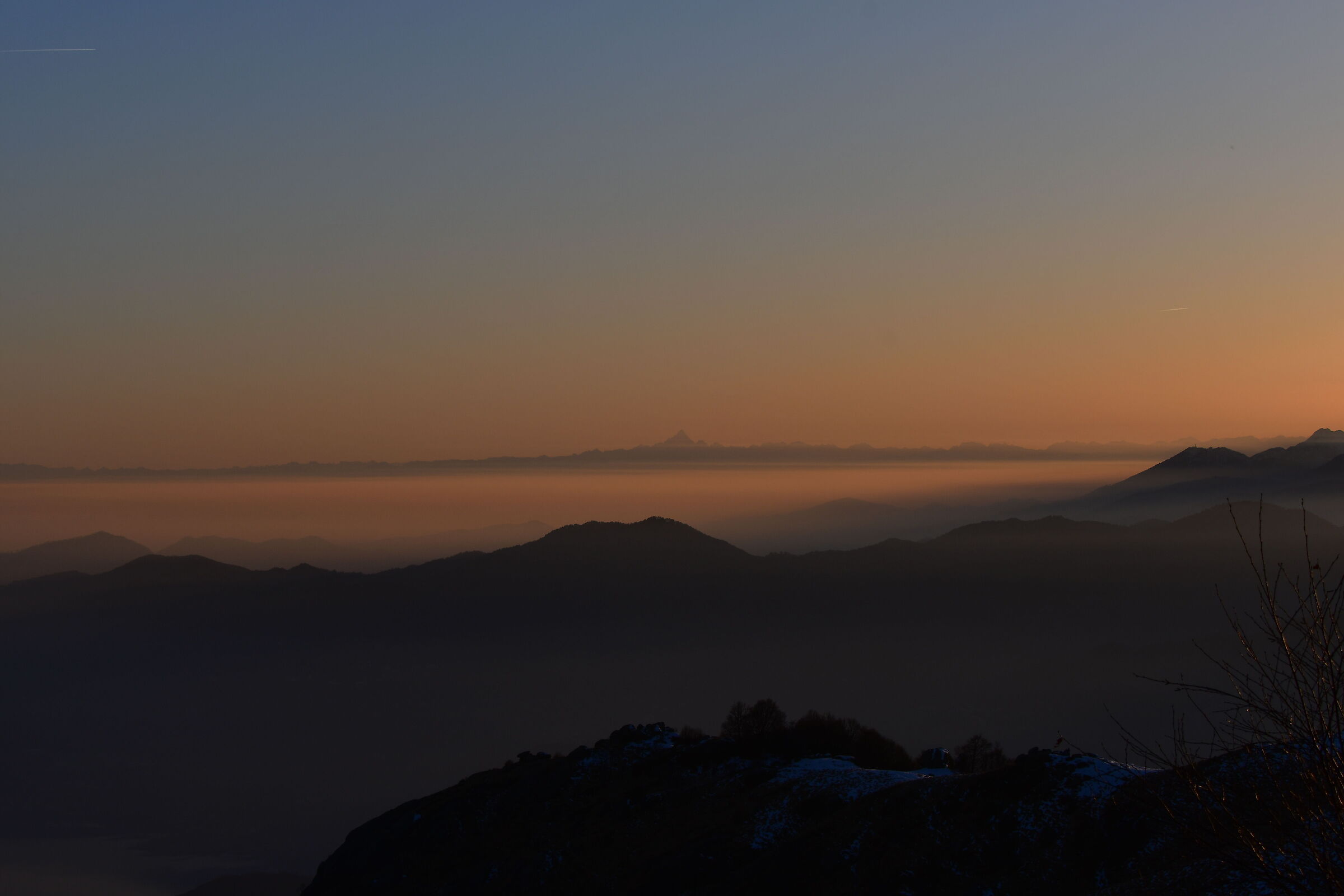 sunset from Mount Mottarone